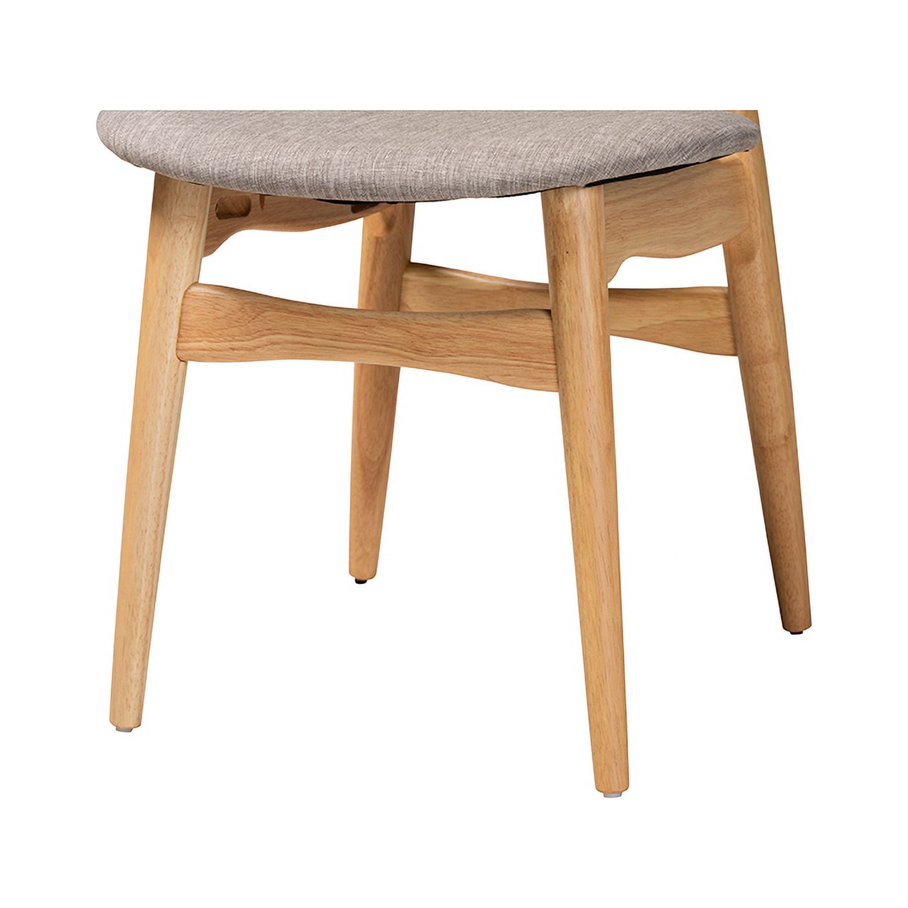 Baxton Studio Tarana Mid-Century Modern Grey Fabric and Natural Oak Finished Wood 2-Piece Dining Chair Set