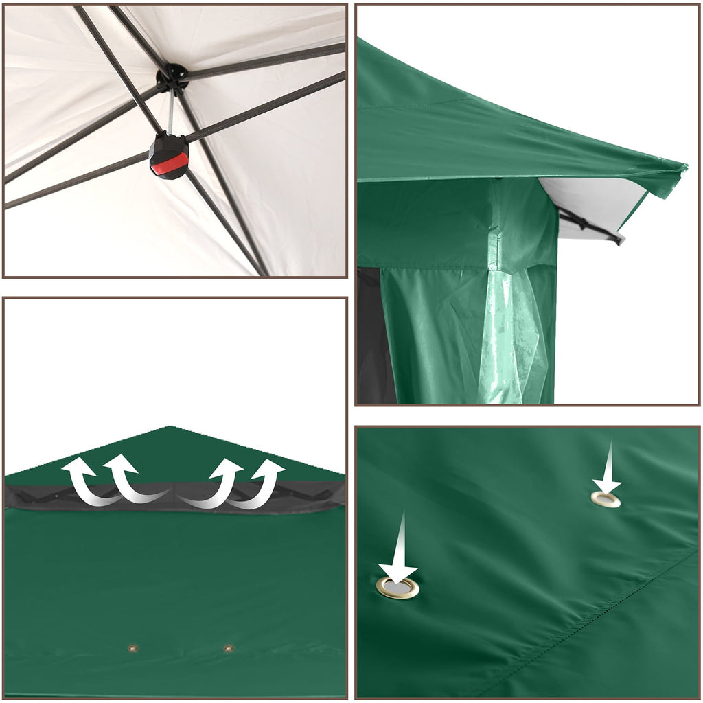 ABCCANOPY 13'x13' Gazebo Tent Outdoor Pop up Gazebo Canopy Shelter with Mosquito Netting, Brown
