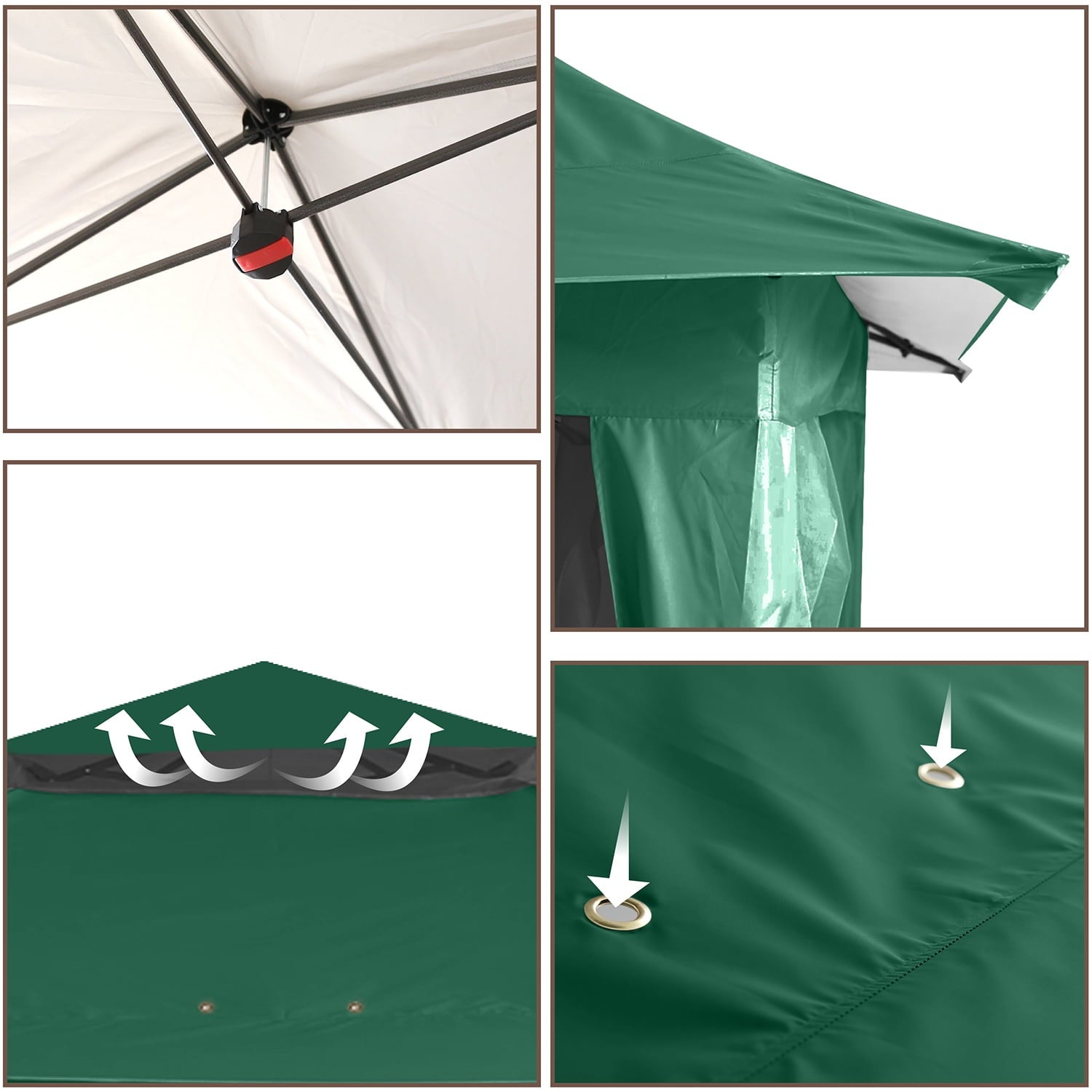 ABCCANOPY 13'x13' Gazebo Tent Outdoor Pop up Gazebo Canopy Shelter with Mosquito Netting, Brown