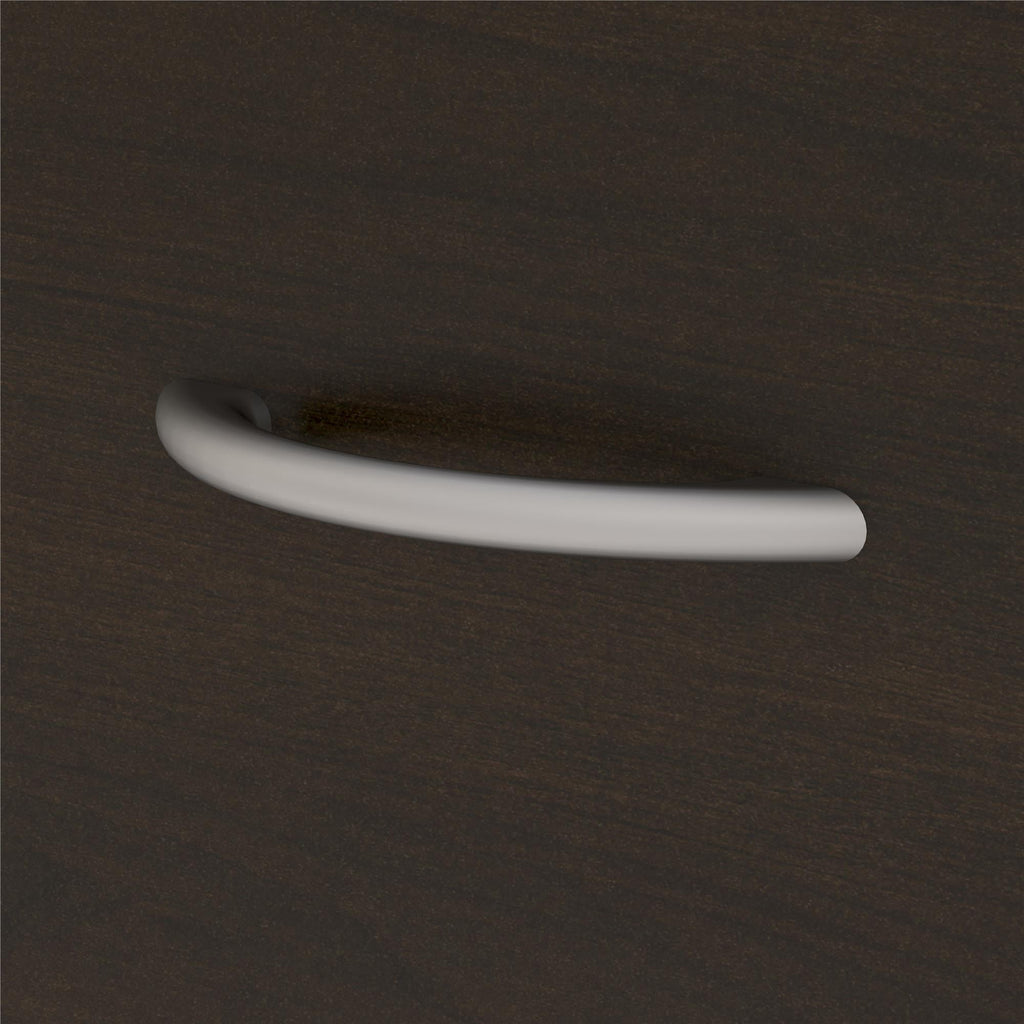 Ameriwood Home Lennon Tall 5 Drawer Dresser, Medium Brown and Faux Rattan