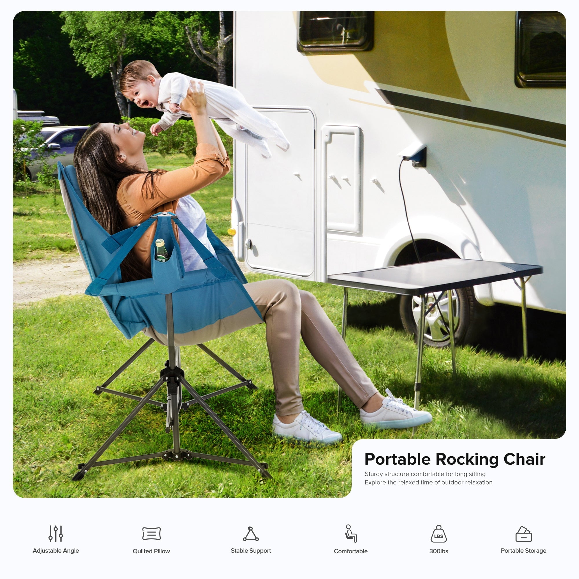 Alpha Camper Hammock Camping Chair Folding Rocking Chair