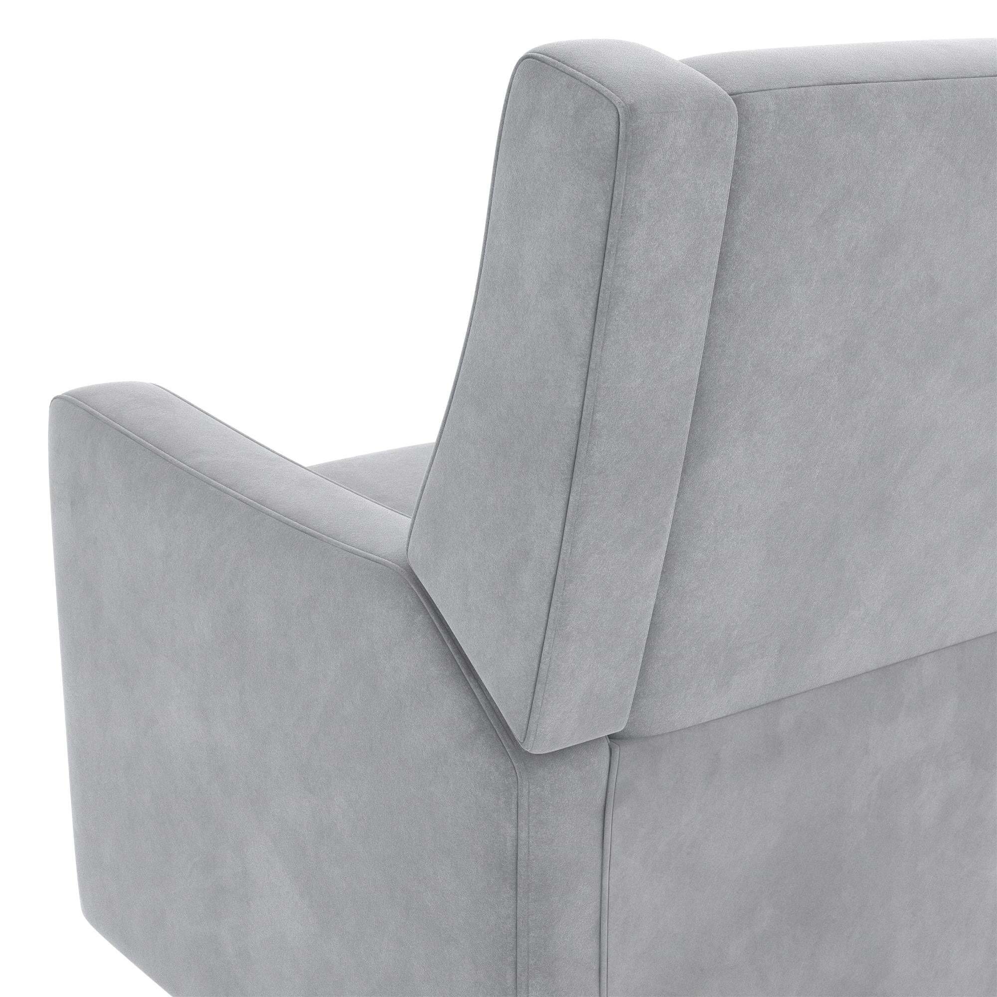 Baby Relax Otto 4-in-1 Nursery Swivel Glider Rocker Power Recliner with USB Ports, Gray Velvet