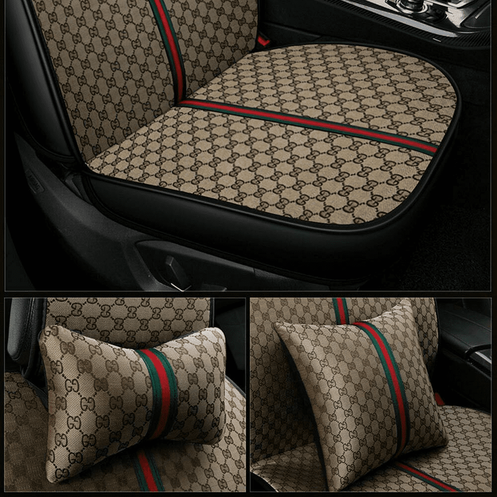 Aotiyer Universal Car Seat Covers 5PCS Full Set Car Seat Covers Accessories Breathable Leather Automotive Seat Covers for Most Cars SUVs Pick-up Trucks