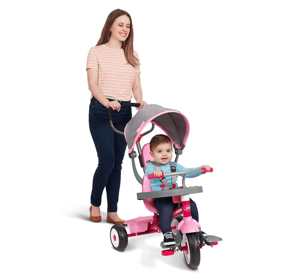 4-in-1 Stroll 'N Trike with Activity Tray Pink