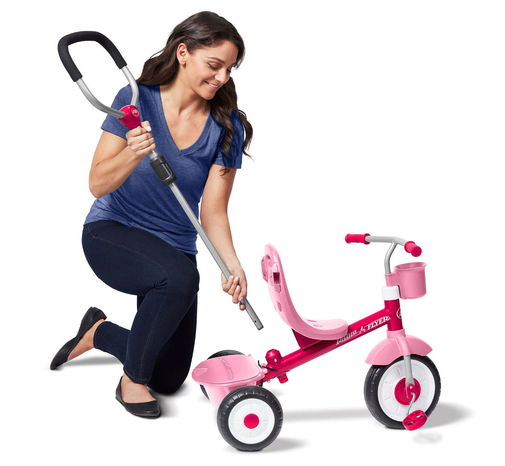 4-in-1 Stroll 'N Trike with Activity Tray Pink