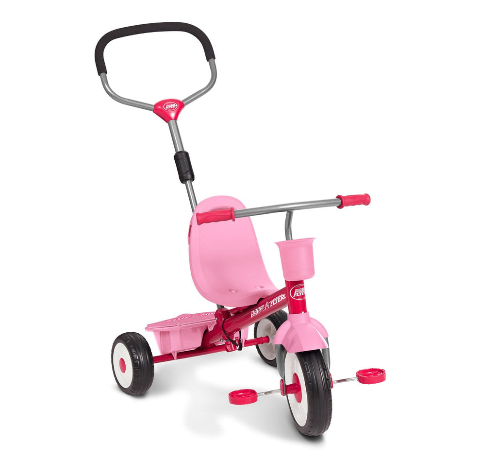 4-in-1 Stroll 'N Trike with Activity Tray Pink
