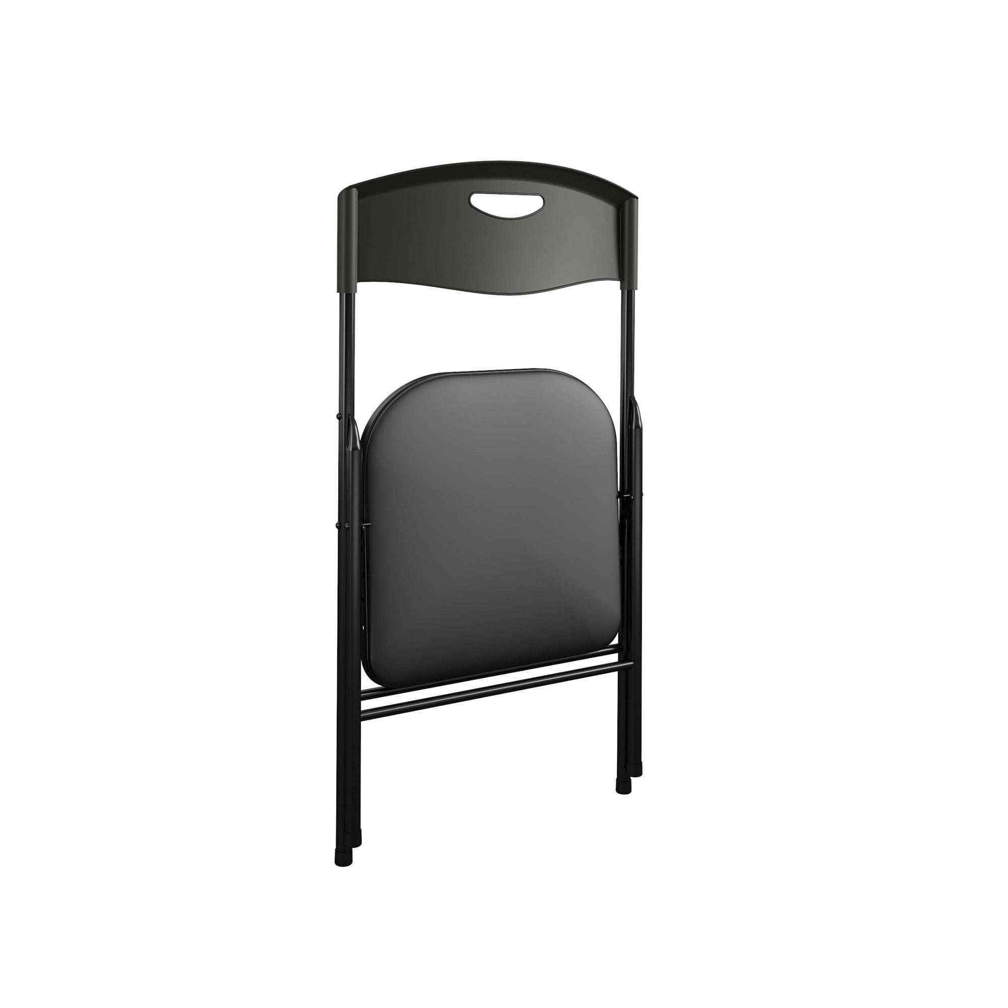 5 Piece Folding Table and Chair Set Steel Frame Black