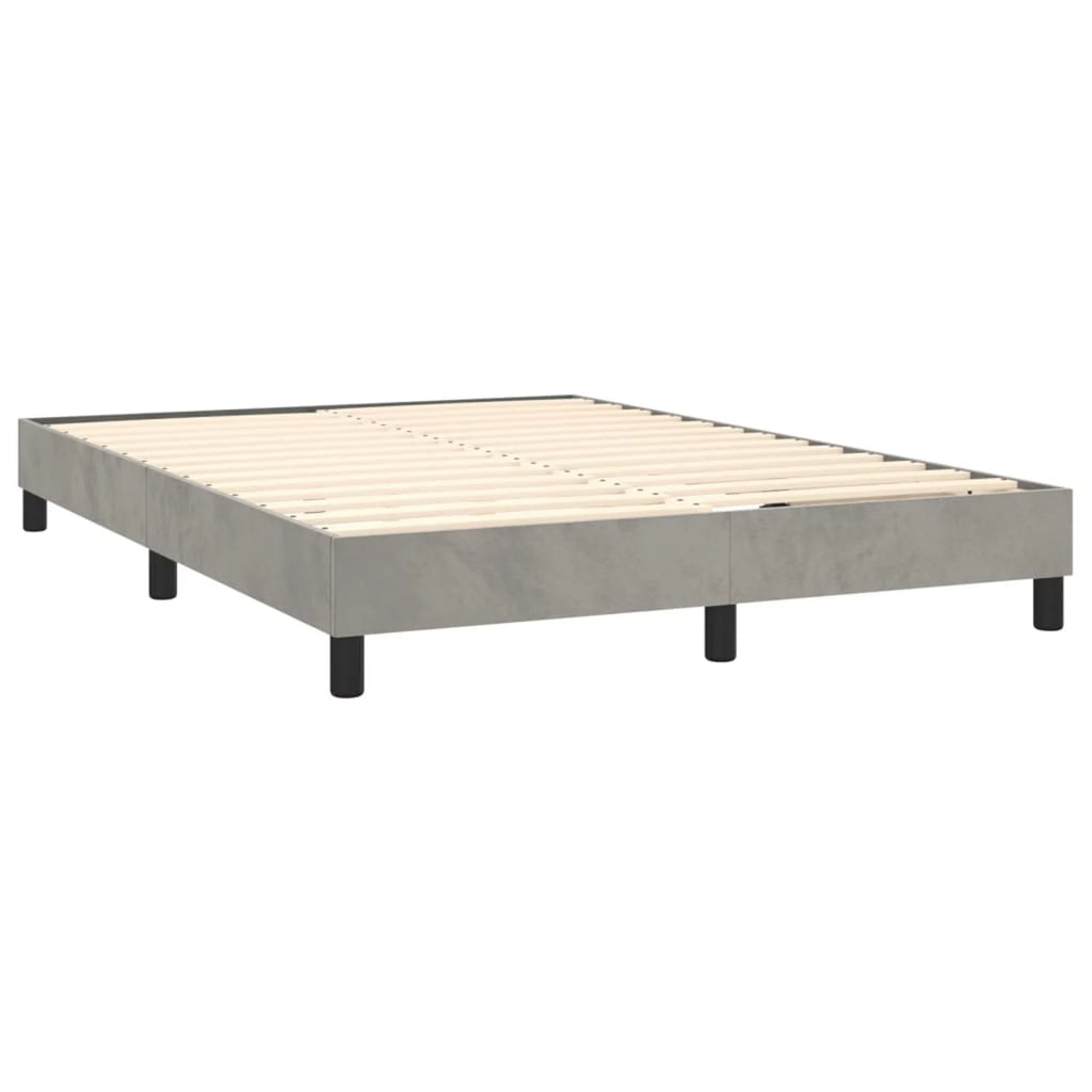 Anself Box Spring Full Size Bed Frame with Wooden Slat Support 76 x 53.9 x 9.8 Inch Velvet Platform Bed Frame Suitable for Mattress Size 53.9 x 74.8 Inches (W x L)