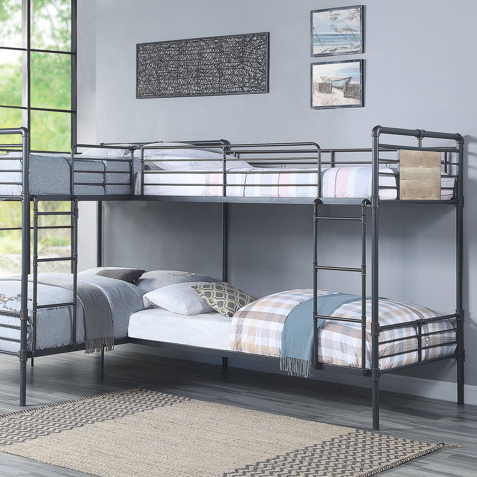 ACME Cordelia Twin over Full Bunk Bed in Sandy Black and Dark Bronze