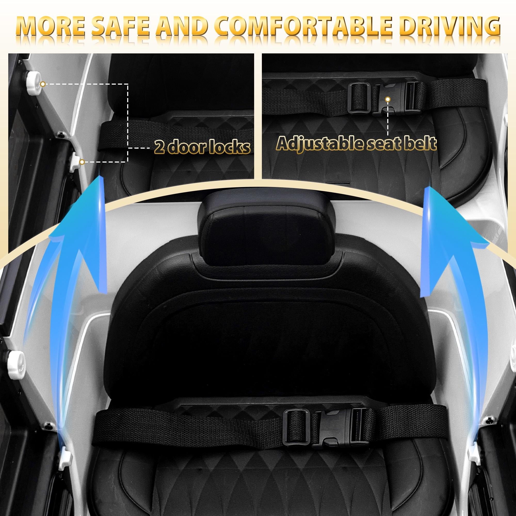 24V Ride on Car with Remote Control for Kids Mercedes Benz Ride on Car Toy for Boys and Girls 3-6 Years Old, Electric Vehicle, Bluetooth, LED Light, White