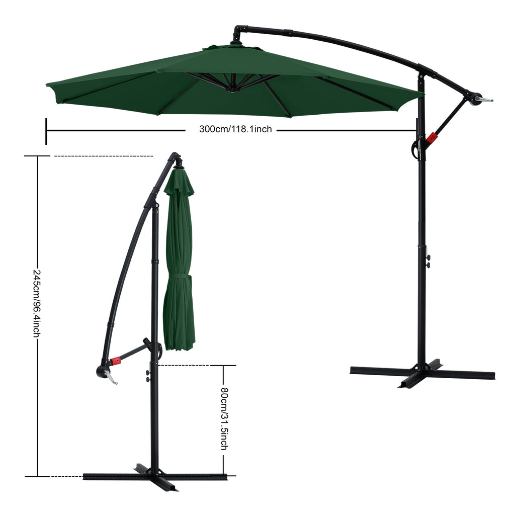 ABCCANOPY 10 FT Patio Umbrellas with Crank & Cross Base for Garden, Backyard, Pool and Beach, 12+ Colors(Turquoise)