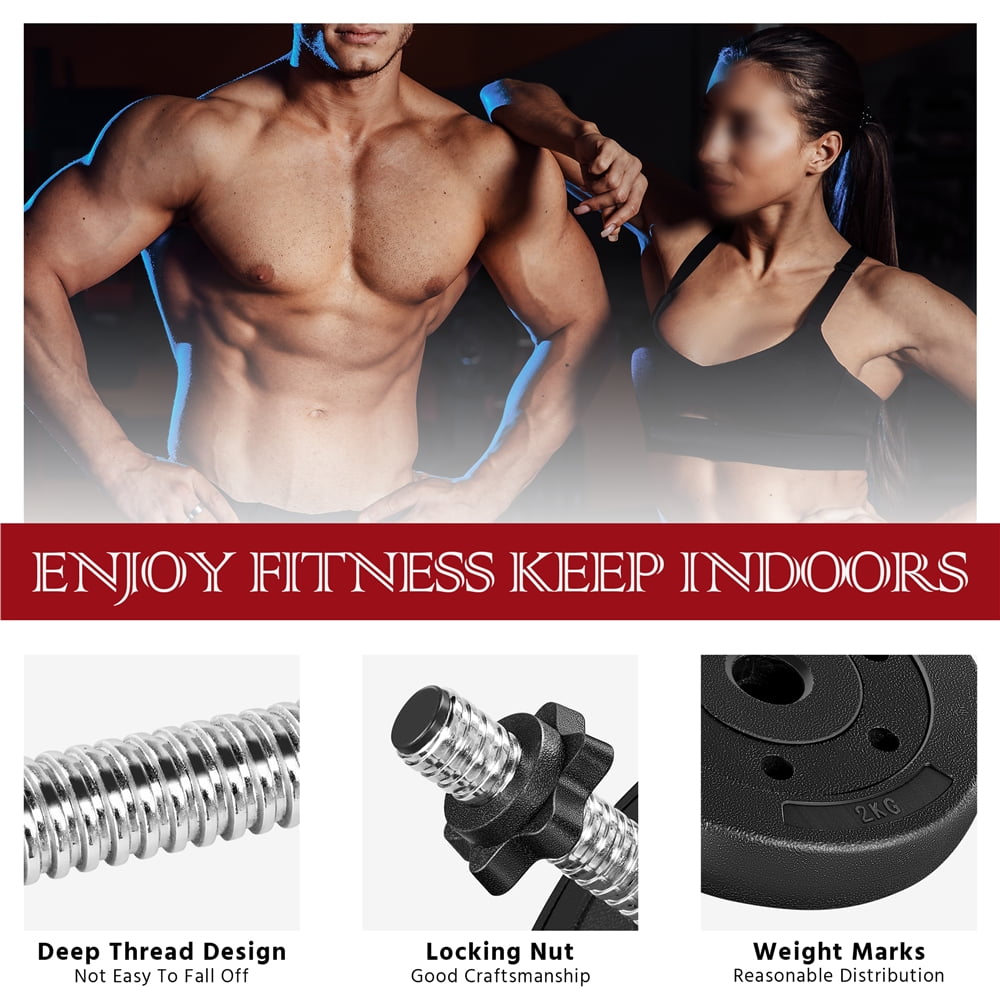 Alden Design Adjustable Dumbbell Set for Home and Gym Exercise, Black, 44 Lb