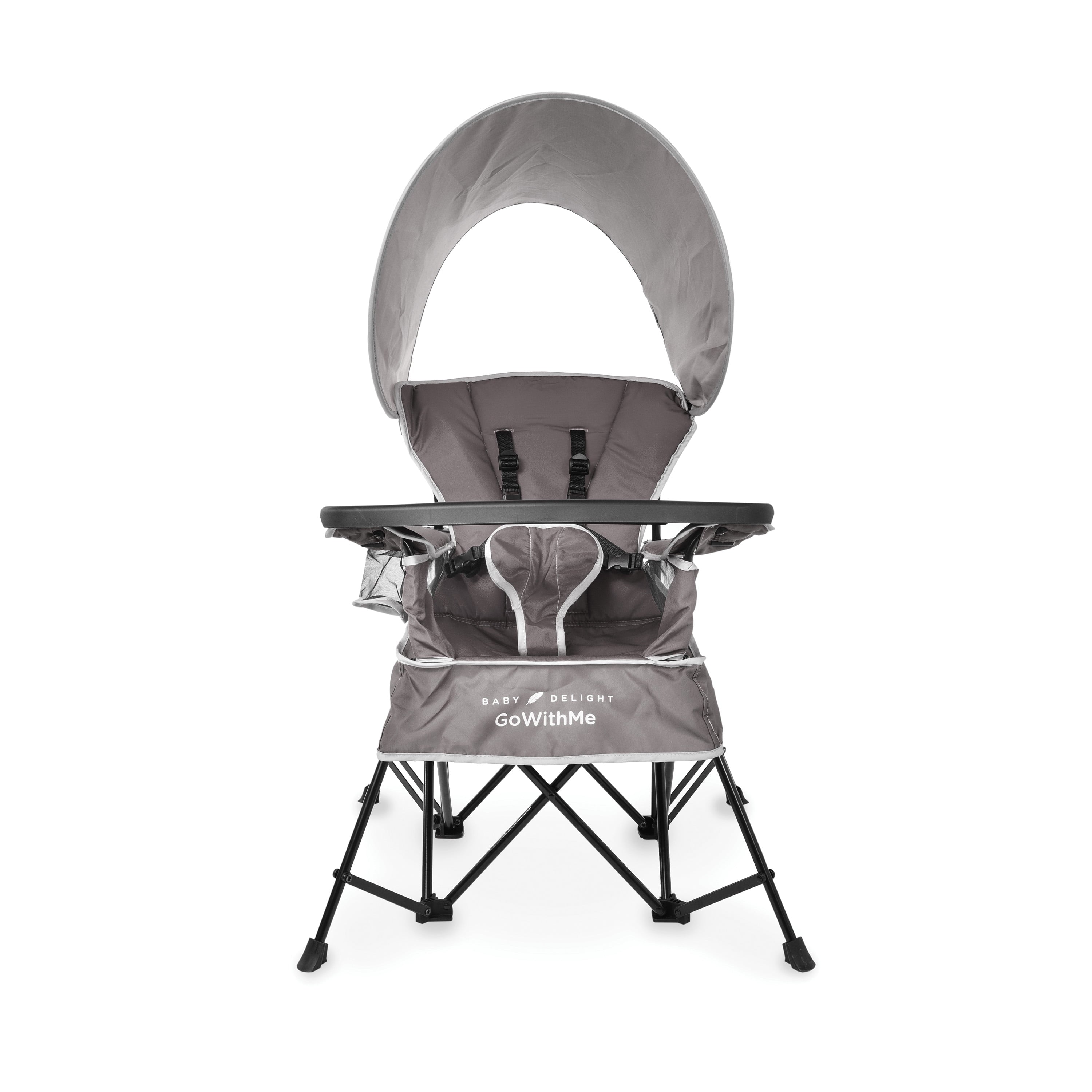 Baby Delight Go with Me Jubilee Deluxe Portable Infant Chair, Removable Canopy, Gray