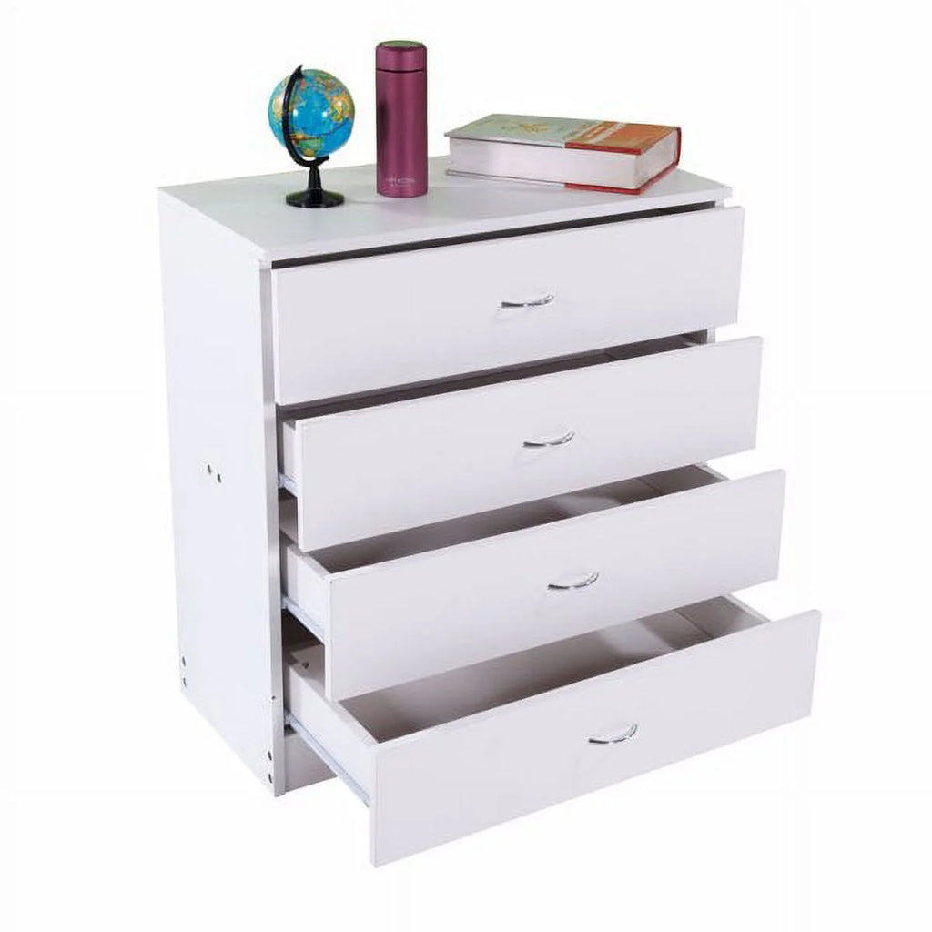 Arturesthome MDF Wood Simple 4-Drawer Dresser White