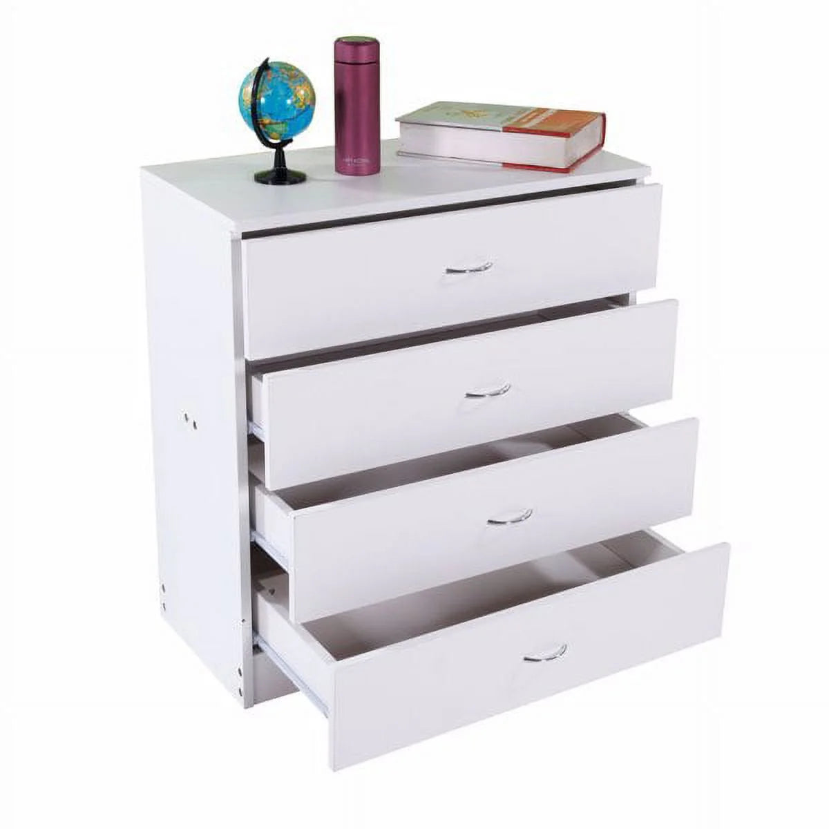 Arturesthome MDF Wood Simple 4-Drawer Dresser White