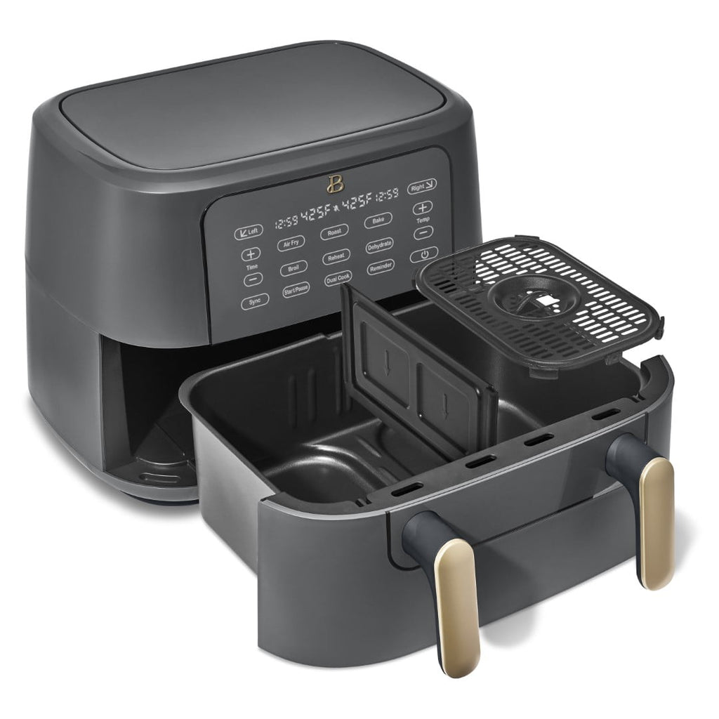 Beautiful 9 QT TriZone Air Fryer, White Icing by Drew Barrymore