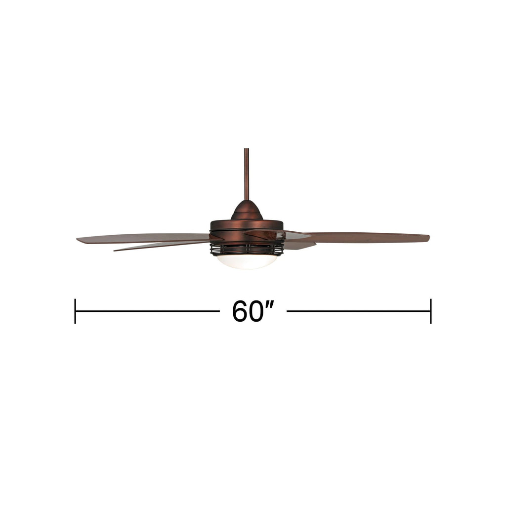 60" Casa Vieja Province Modern Indoor Outdoor Ceiling Fan with Light LED Remote Oil Brushed Bronze Dark Walnut Opal Glass Damp Rated for Patio House