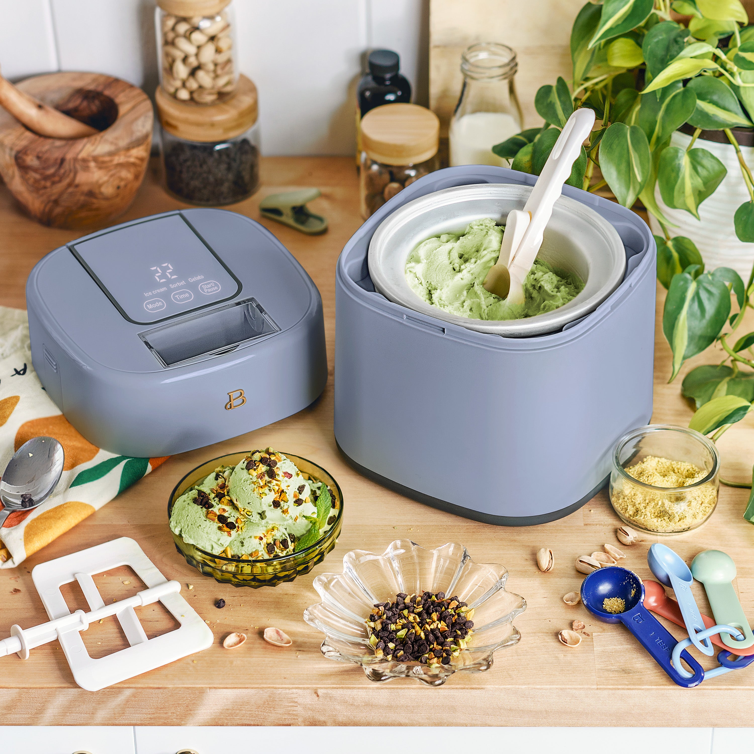 Beautiful 1.5 Qt Ice Cream Maker with Touch Activated Display, White Icing by Drew Barrymore