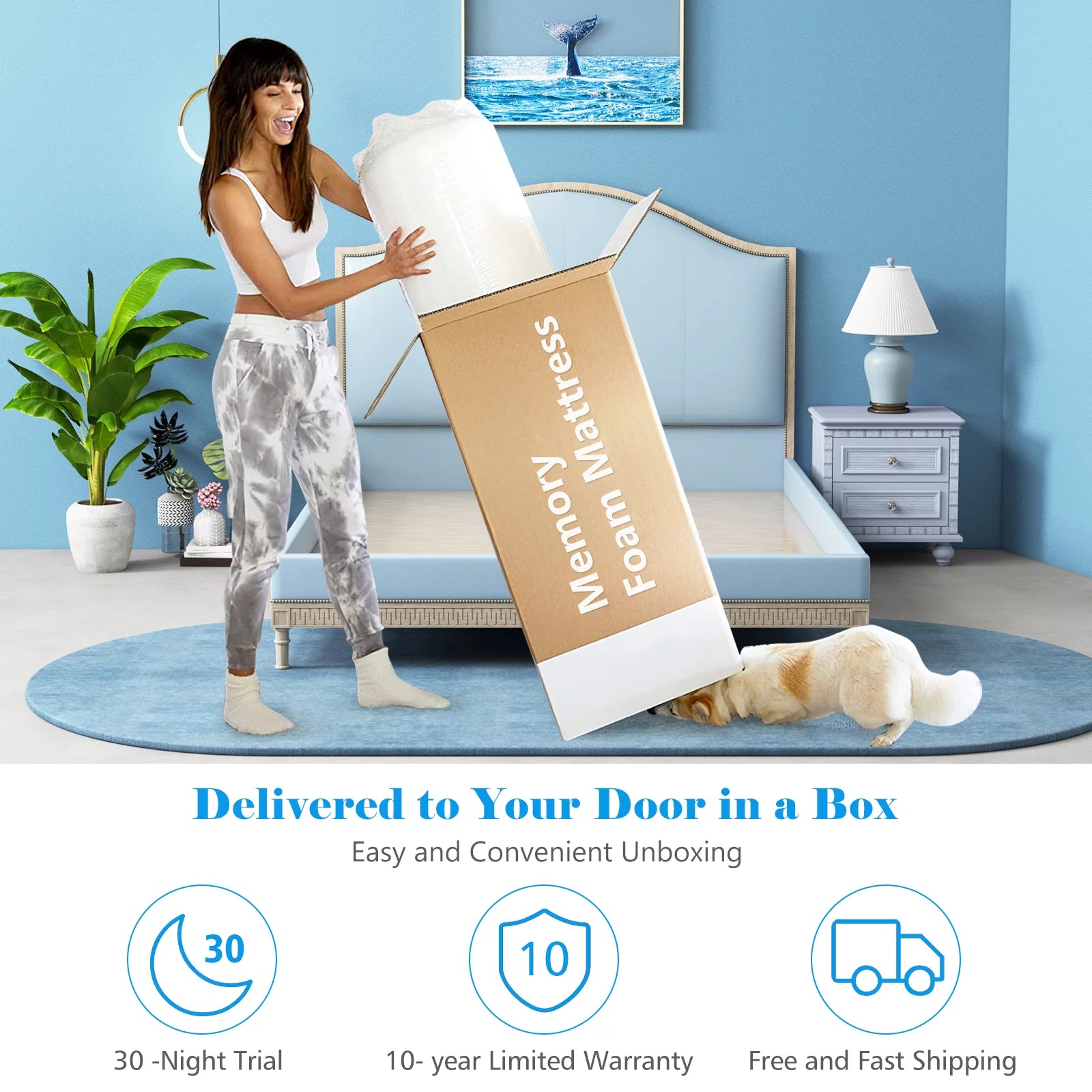 8 inches Memory Foam Mattress,Full Mattress Bed in a Box Medium Firm, Made in USA