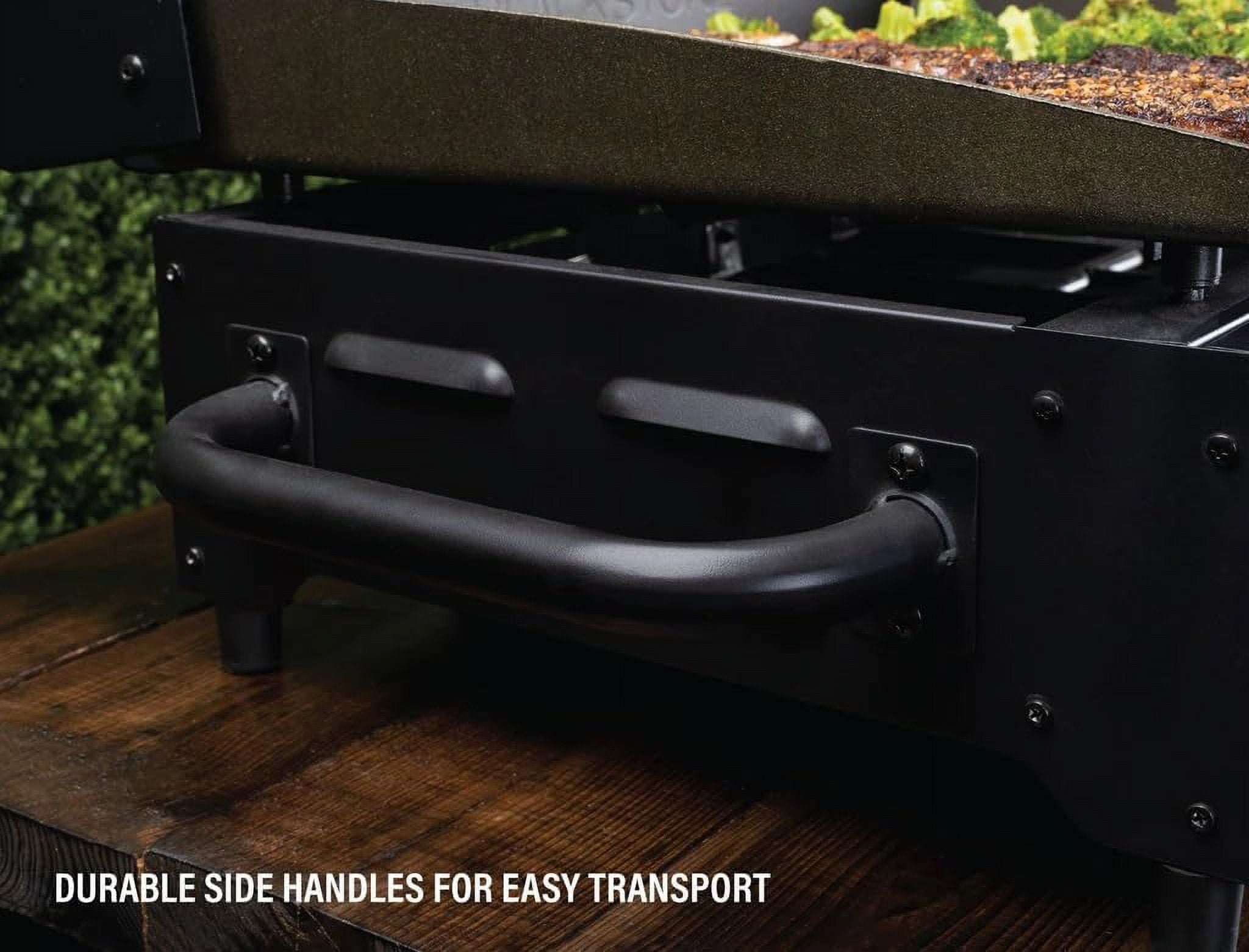 22 inch Blackstone Griddle with Hood, Side Burner, and Grill Stand, Tabletop Flat Top Grill Propane Portable Gas Grill and Outdoor BBQ Grill & Blackstone Seasoning and Wholesalehome Gloves and Cloth