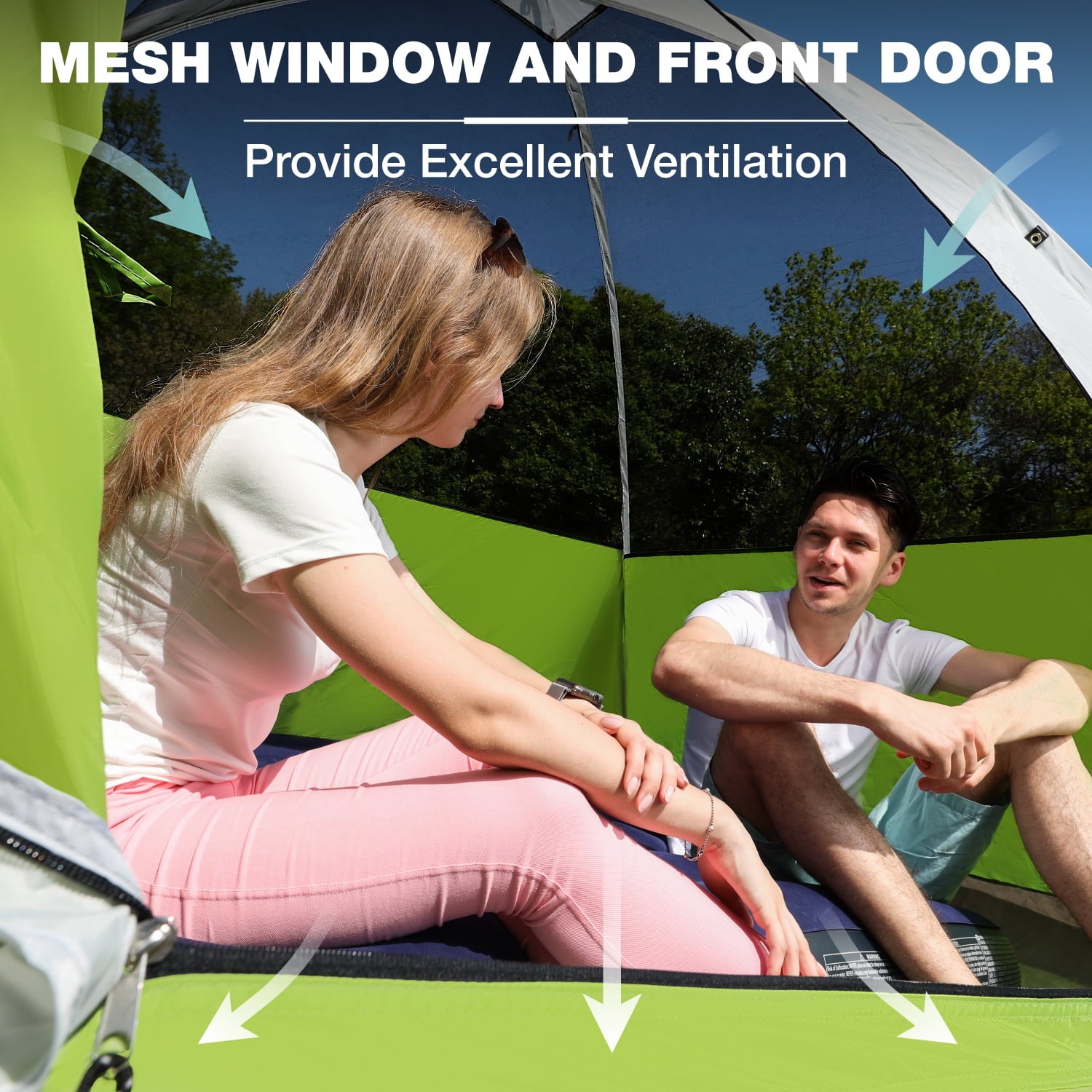 Alpha Camper 2-Person Camping Dome Tent Waterproof Portable Tent with Carry Bag, Blue