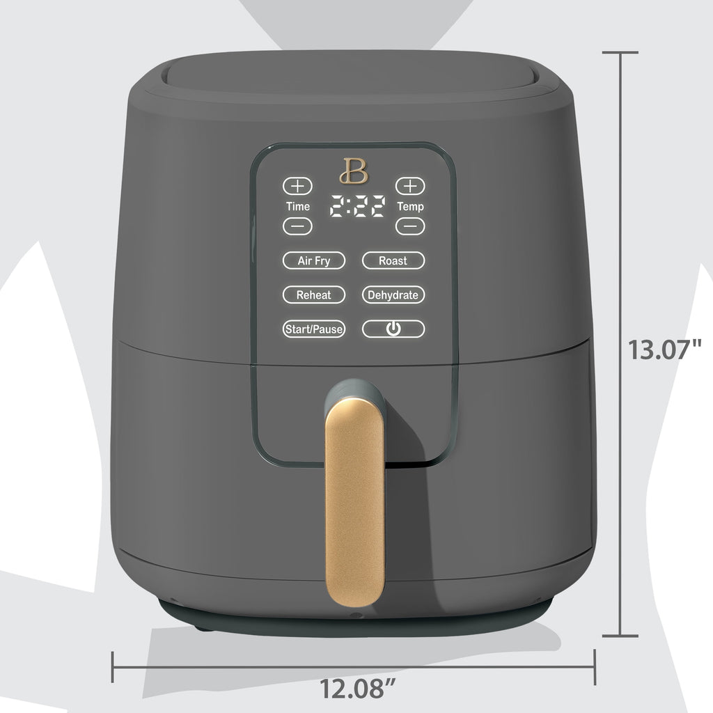 Beautiful 6 Qt Air Fryer with TurboCrisp Technology and Touch-Activated Display, White Icing by Drew Barrymore