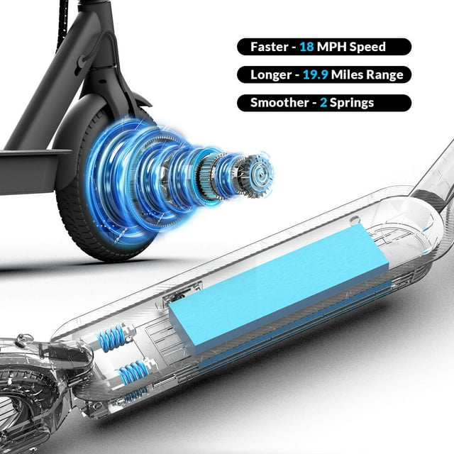 5TH WHEEL Electric Scooter with Turn Signals, 10" Solid Tires, 19.9 Miles Range & 18 mph, 350W Motor, Foldable Electric Scooter for Adults