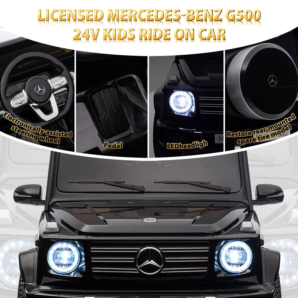 24V Ride on Car with Remote Control for Kids Mercedes Benz Ride on Car Toy for Boys and Girls 3-6 Years Old, Electric Vehicle, Bluetooth, LED Light, White