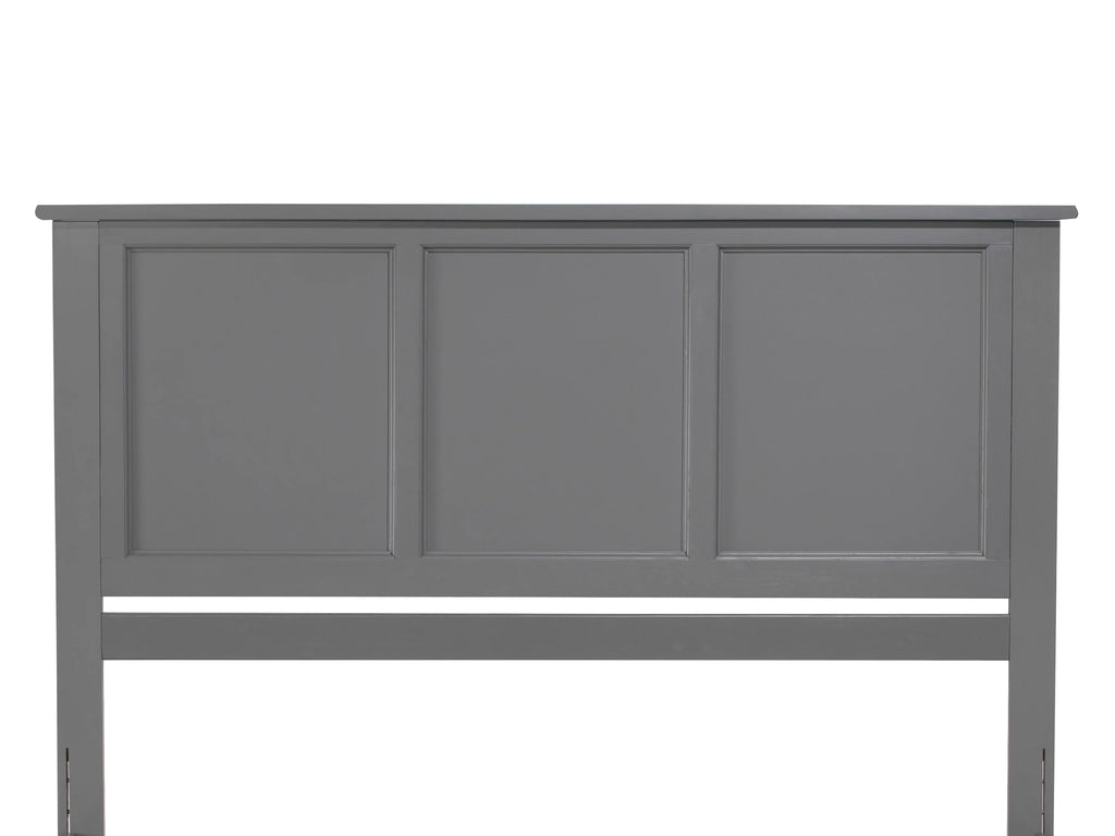 AFI Madison King Solid Wood Traditional Bed with Panel Headboard in Grey