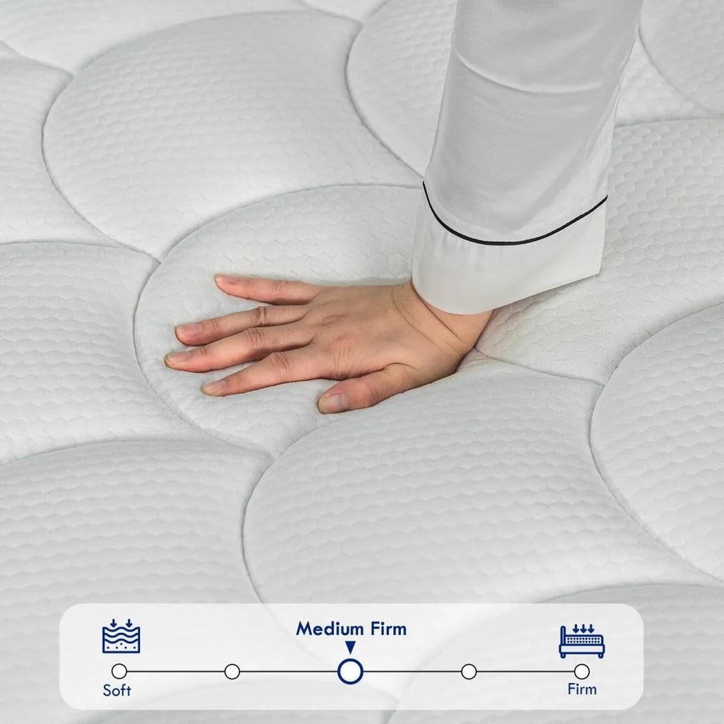 12'' Queen Hybrid Mattress, QUEEN ROSE Hybrid Firm Mattress in a Box with Gel Memory Foam, Individually Wrapped Pocket Coils Innerspring, Pressure-Relieving and Supportive, Mattress Queen Size
