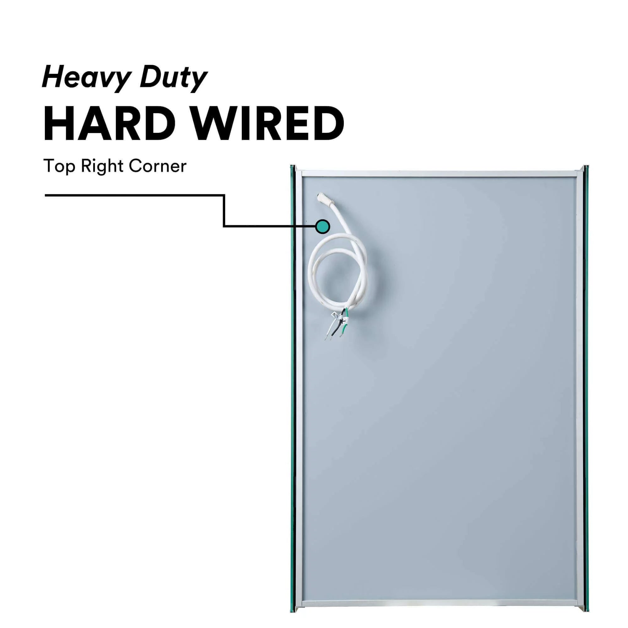 Bathroom Medicine Cabinet, Aluminum, Recessed/Surface Mount, 24" x 30", Left Hand Hinged, Mirrored w/LED