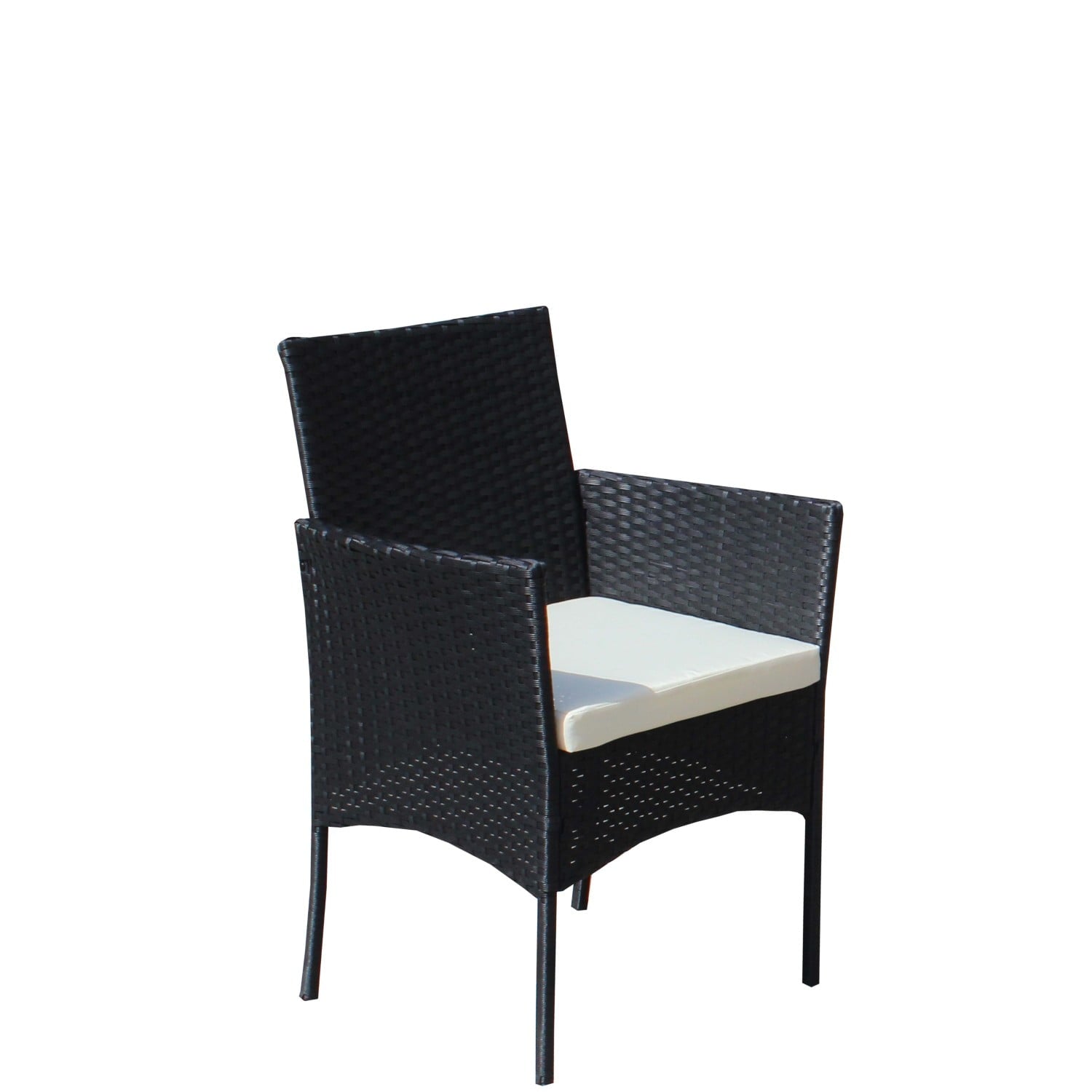 4 PC Rattan Patio Furniture Set Outdoor Patio Cushioned Seat Wicker Sofa (Beige Cushion)