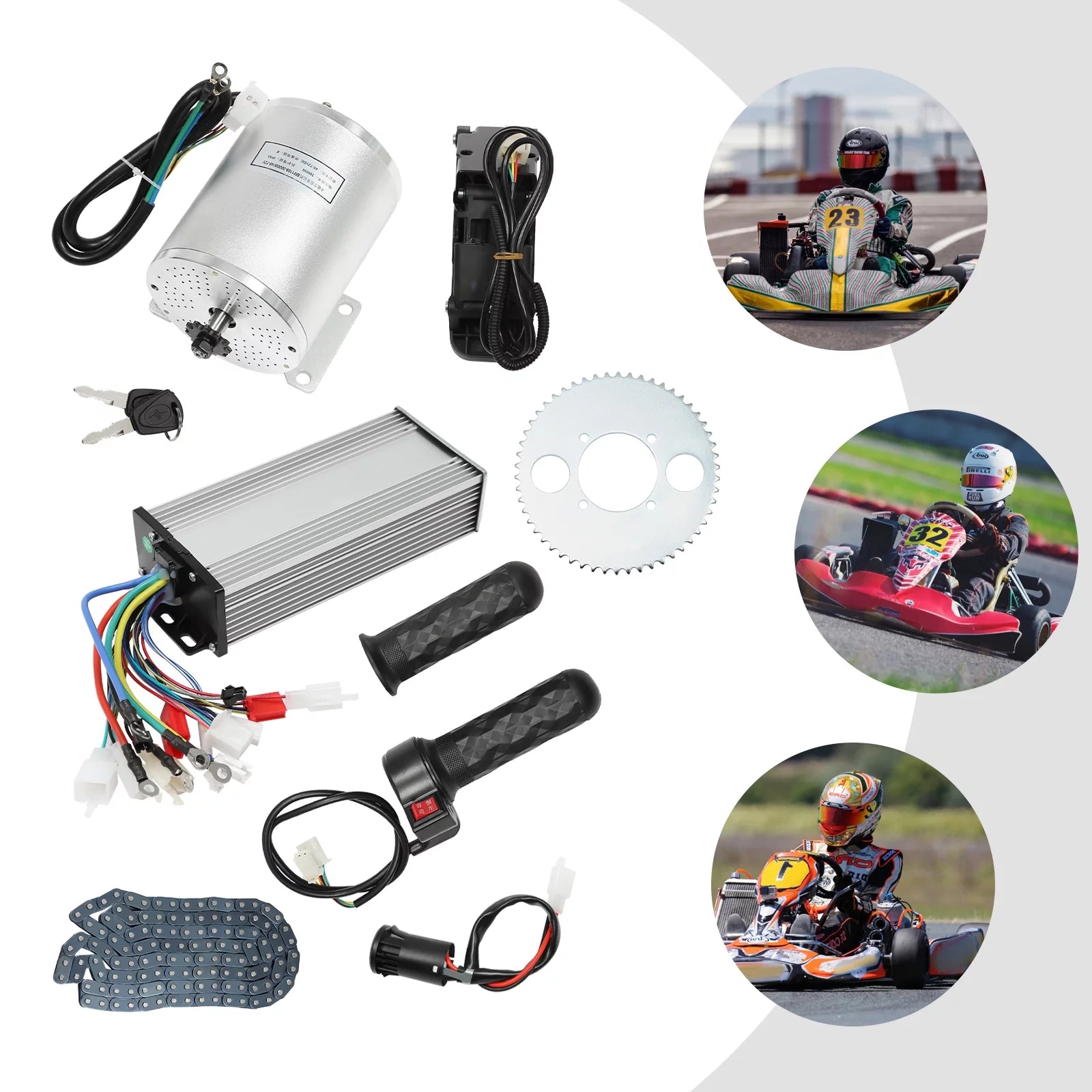 Aiqidi 48-72V 3000W Brushless Motor Kit w/Controller&Throttle for Electric Scooter E Bike Engine Motorcycle DIY Part Conversion