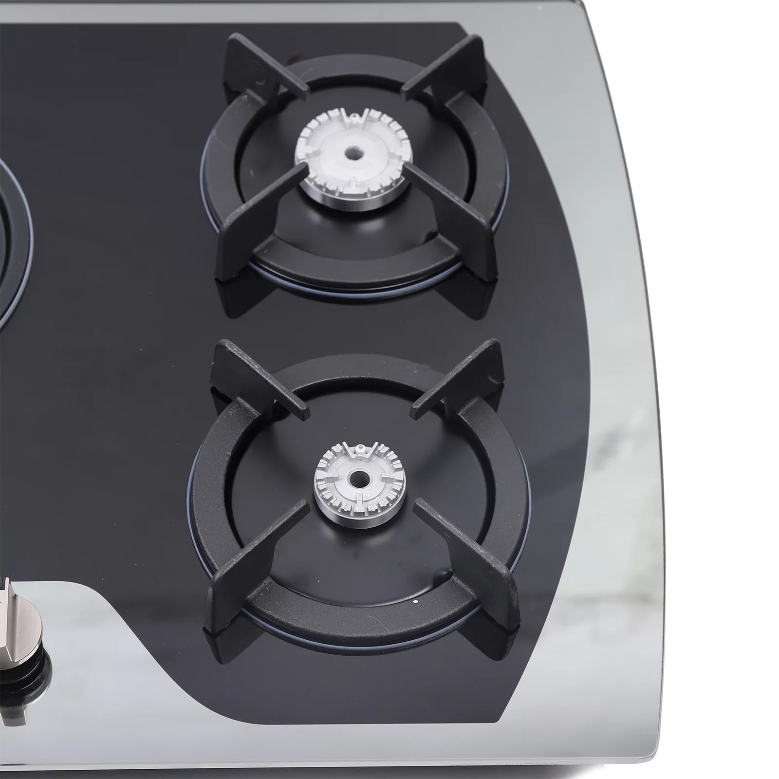 35 Inch Built-in Gas Cooktop 5 Burners Gas Stove Gas Hob Stovetop Stainless Steel Cooktop Cast Iron Grates, Black