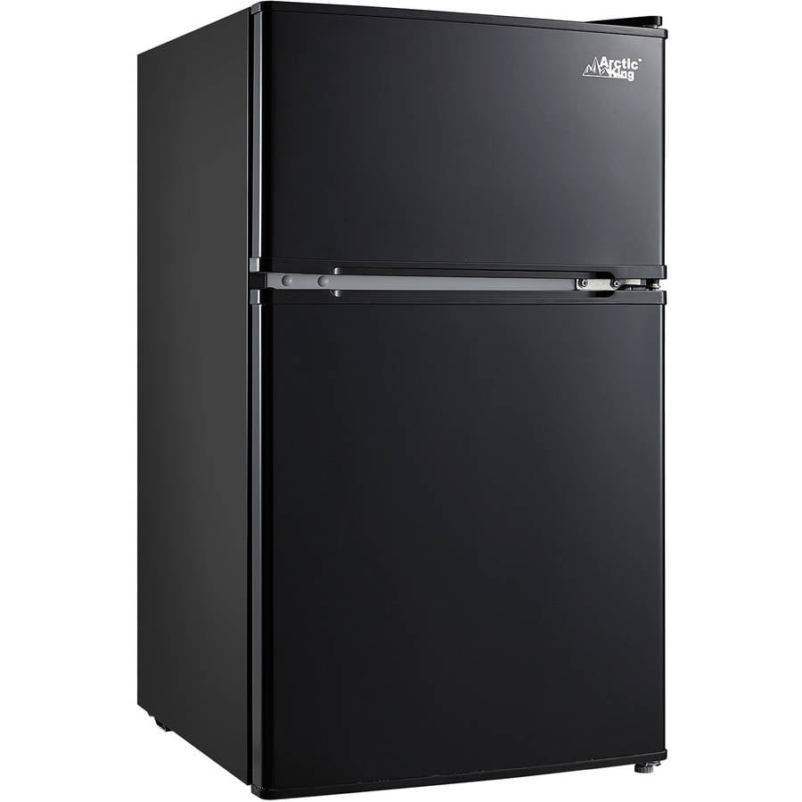 Arctic King 3.2 Cu ft Two Door Compact Refrigerator with Freezer, Stainless Steel, E-star