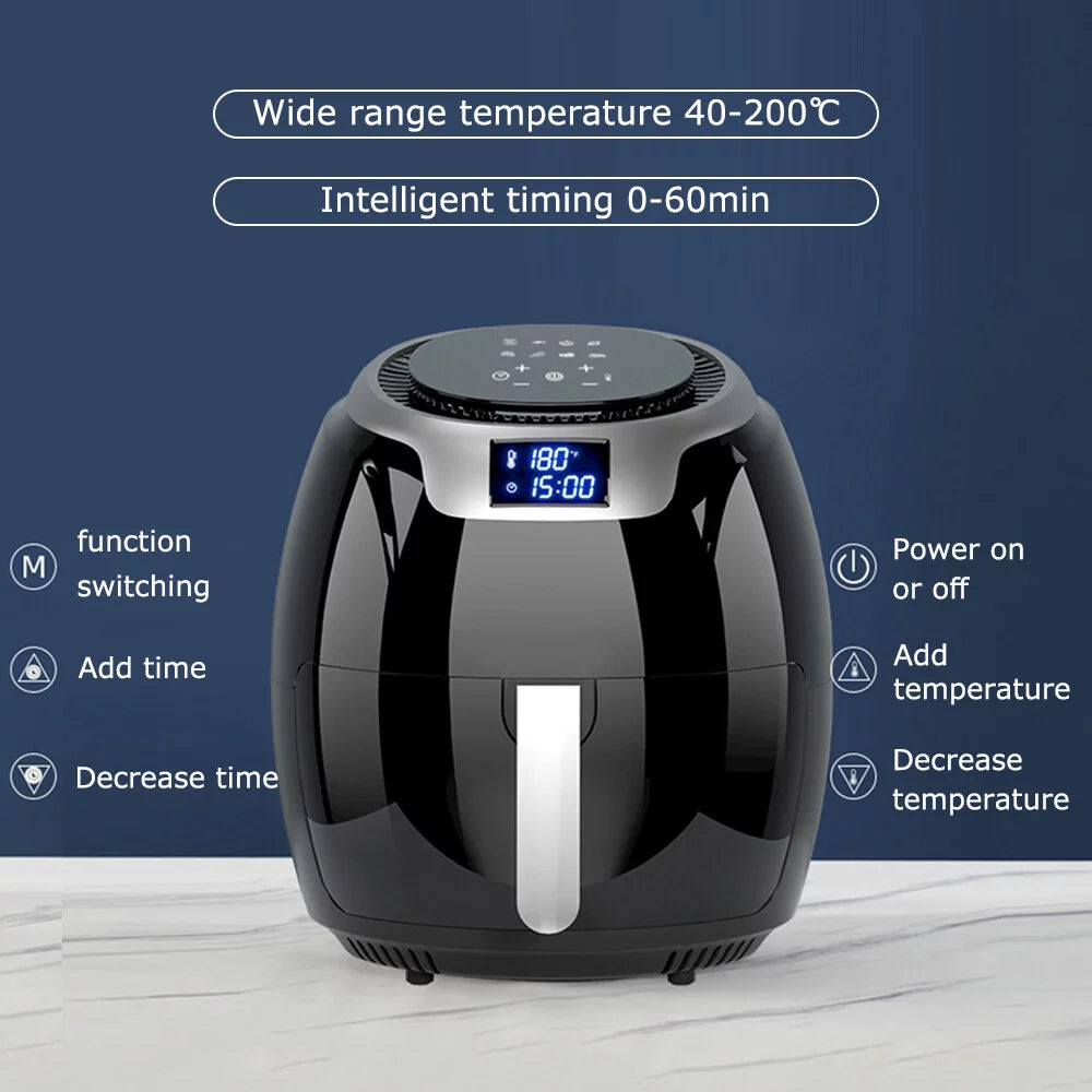Air Fryer 7L Large Capacity Household Non Stick Pan Smart Touch Screen 1800W High Power can be Intelligently Timed without Oil Frying