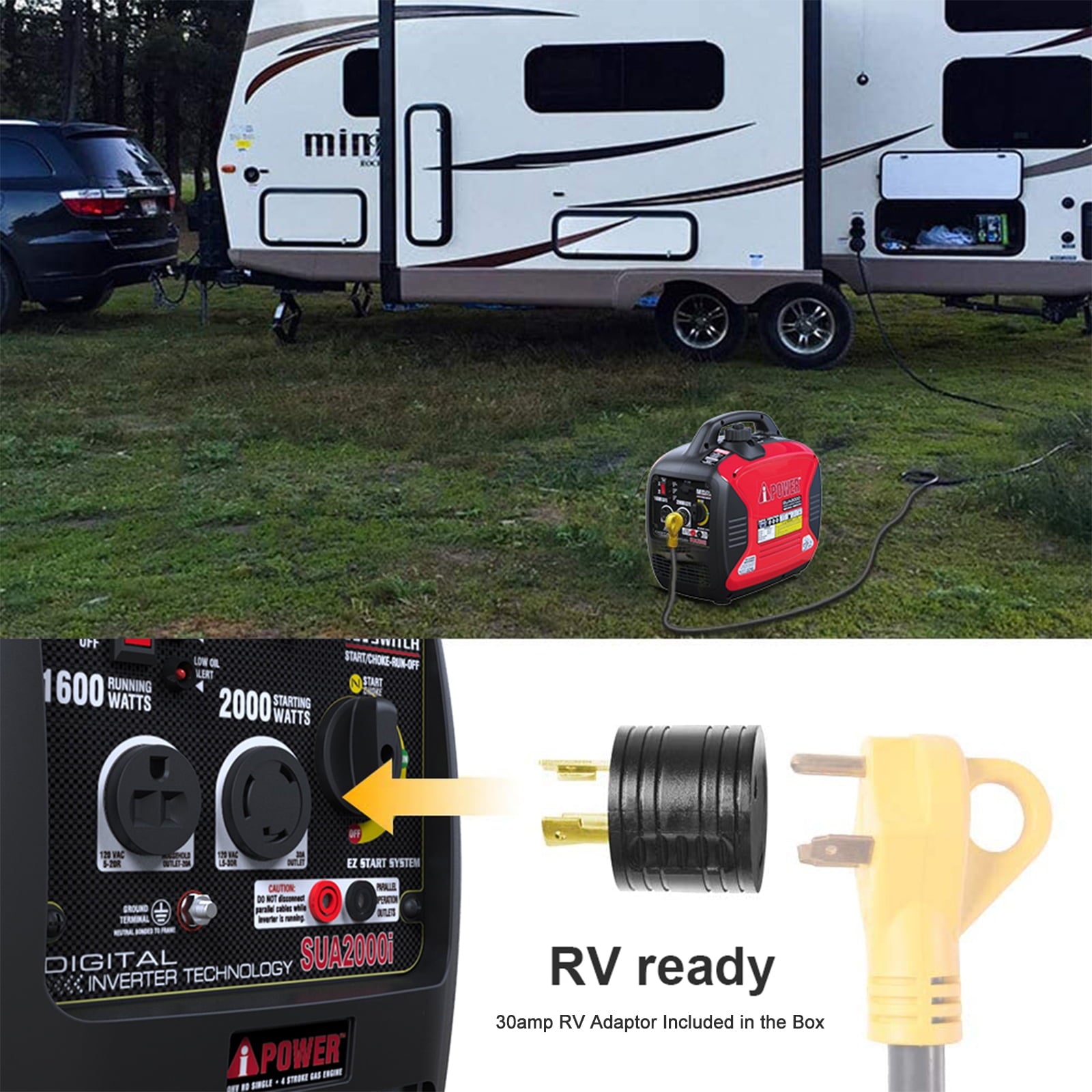 A-iPower SUA2000i Super Quiet 1600-Watt Portable Digital Inverter Gas Generator