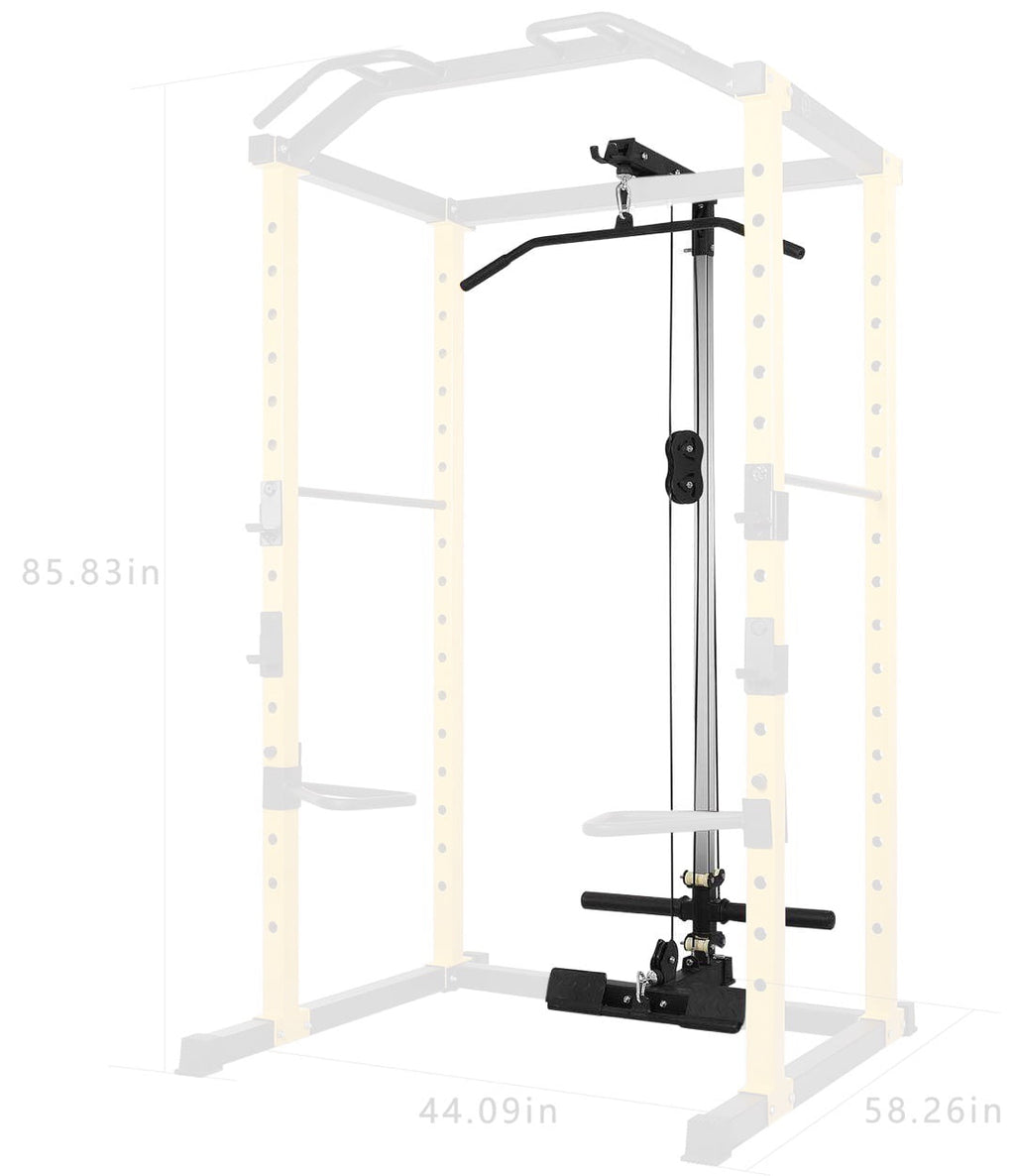 BalanceFrom PC-1 Series 1000lb Capacity Multi-Function Adjustable Power Cage Power Rack with Optional Lat Pull-down and Cable Crossover, Power Cage Only, Black