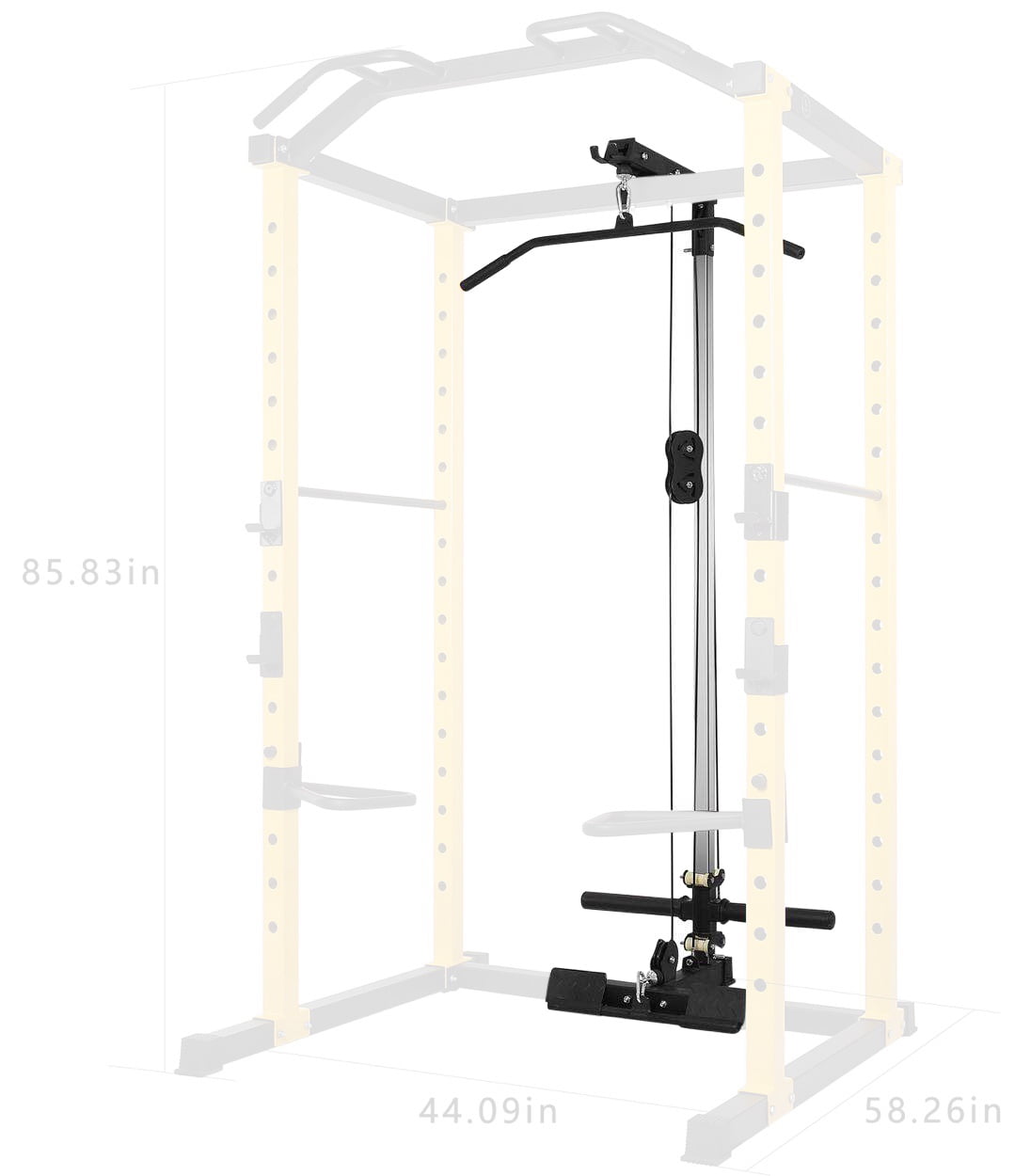 BalanceFrom PC-1 Series 1000lb Capacity Multi-Function Adjustable Power Cage Power Rack with Optional Lat Pull-down and Cable Crossover, Power Cage Only, Black