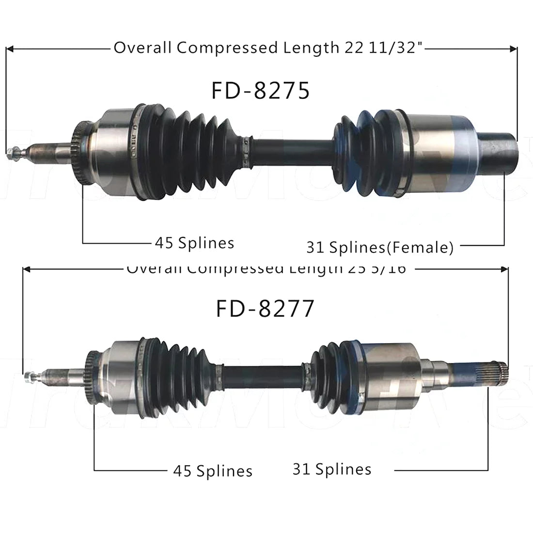 2PCS TrakMotive Front Left Front Right CV Axle Shaft For Ford F-150 2015-2018