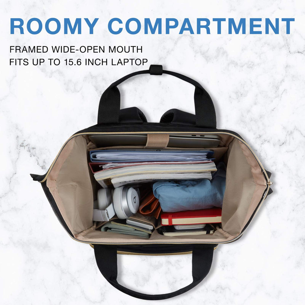 BAGSMART 17" Travel Laptop Backpack for Women, Business Computer Backpack School Book Bag Casual Daypack for Work College Trip, Men & Women, Black