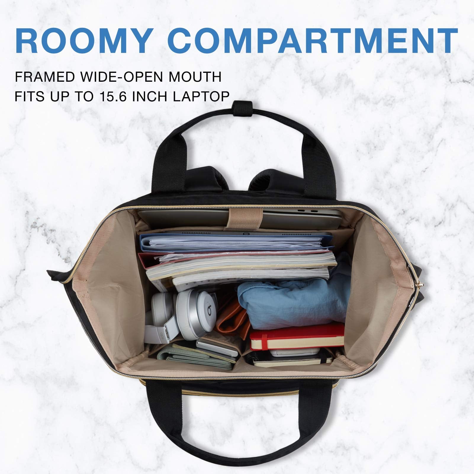 BAGSMART 17" Travel Laptop Backpack for Women, Business Computer Backpack School Book Bag Casual Daypack for Work College Trip, Men & Women, Black