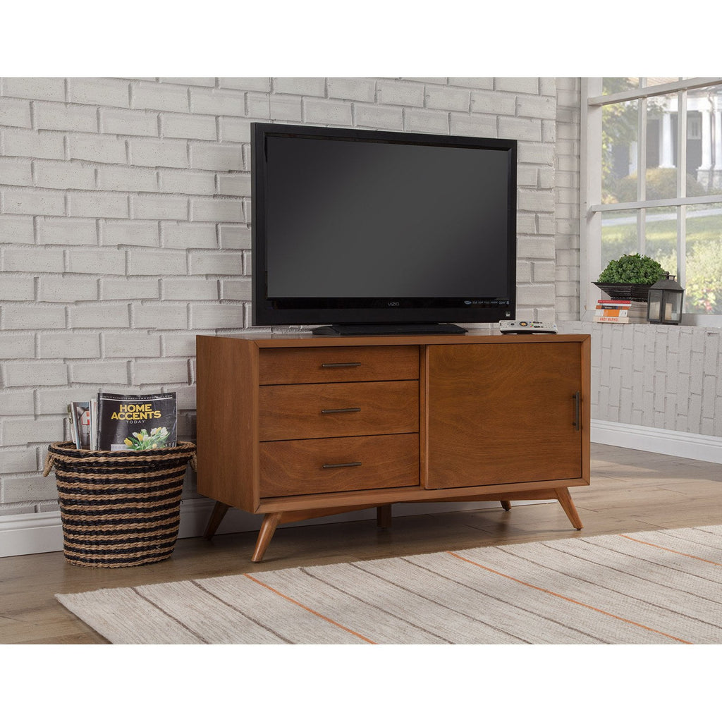 Alpine Furniture Flynn Small TV Console, Acorn