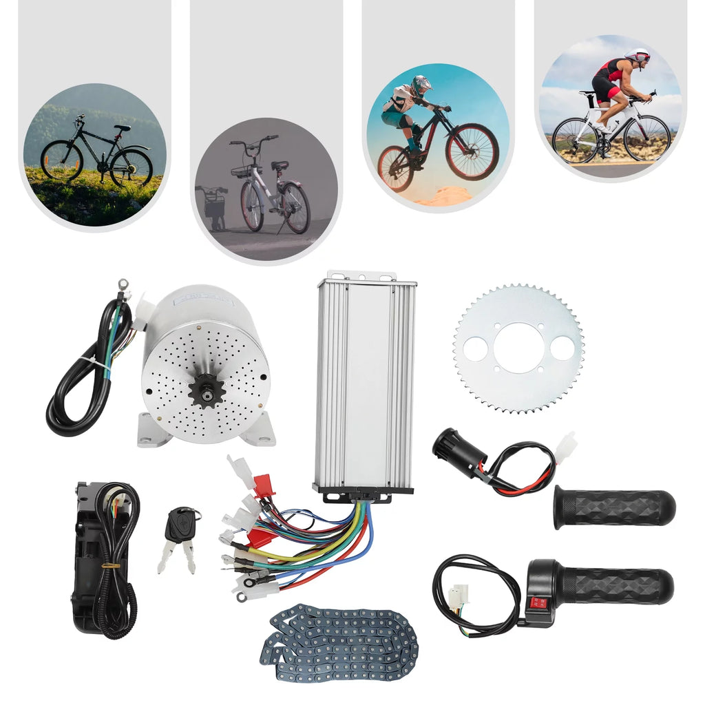 Aiqidi 48-72V 3000W Brushless Motor Kit w/Controller&Throttle for Electric Scooter E Bike Engine Motorcycle DIY Part Conversion