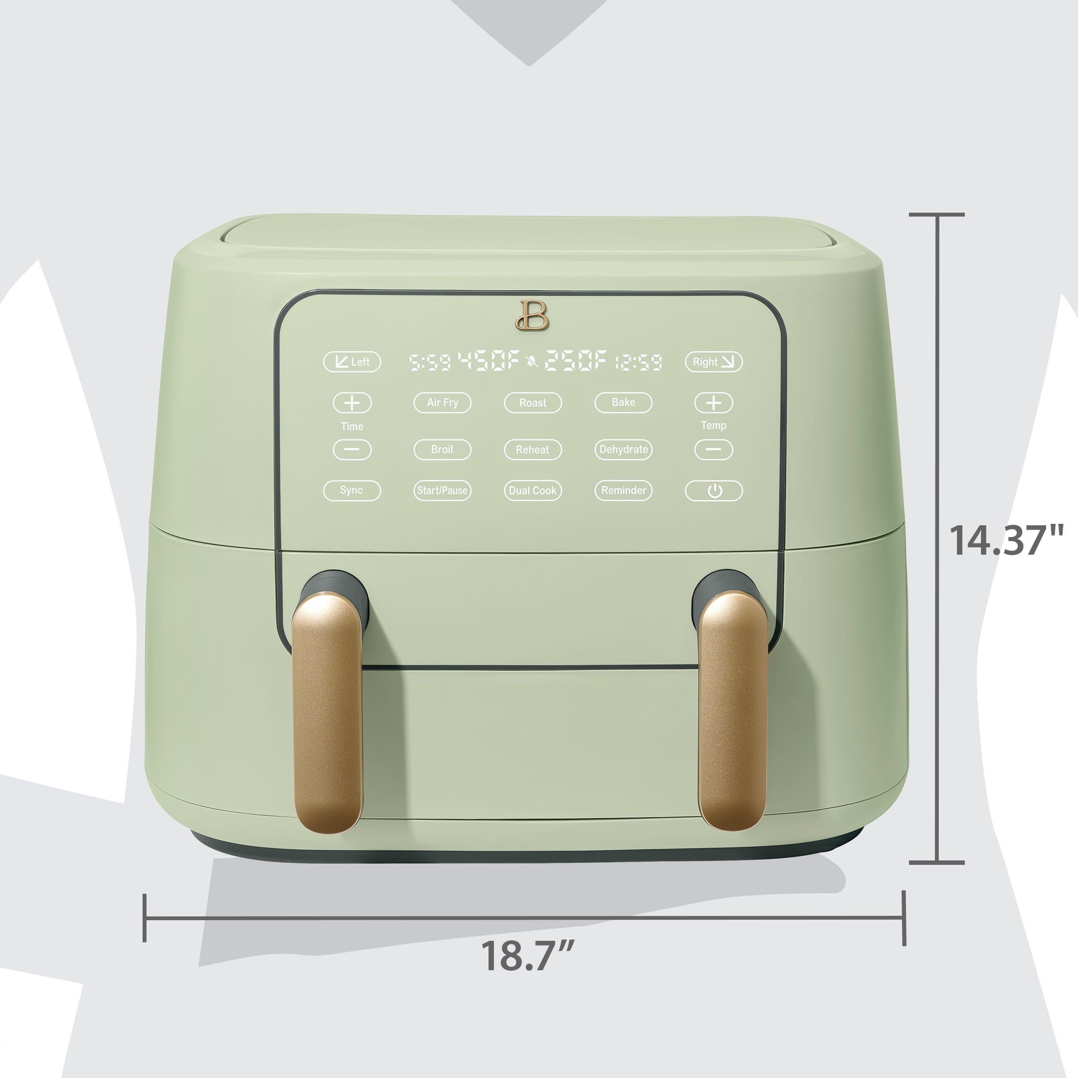 Beautiful 9 QT TriZone Air Fryer, White Icing by Drew Barrymore