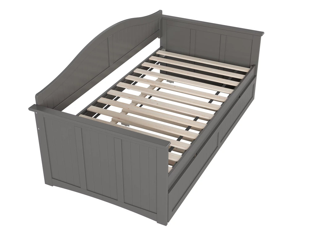 AFI Nantucket Wood Twin Size Daybed Frame with Twin Trundle Grey
