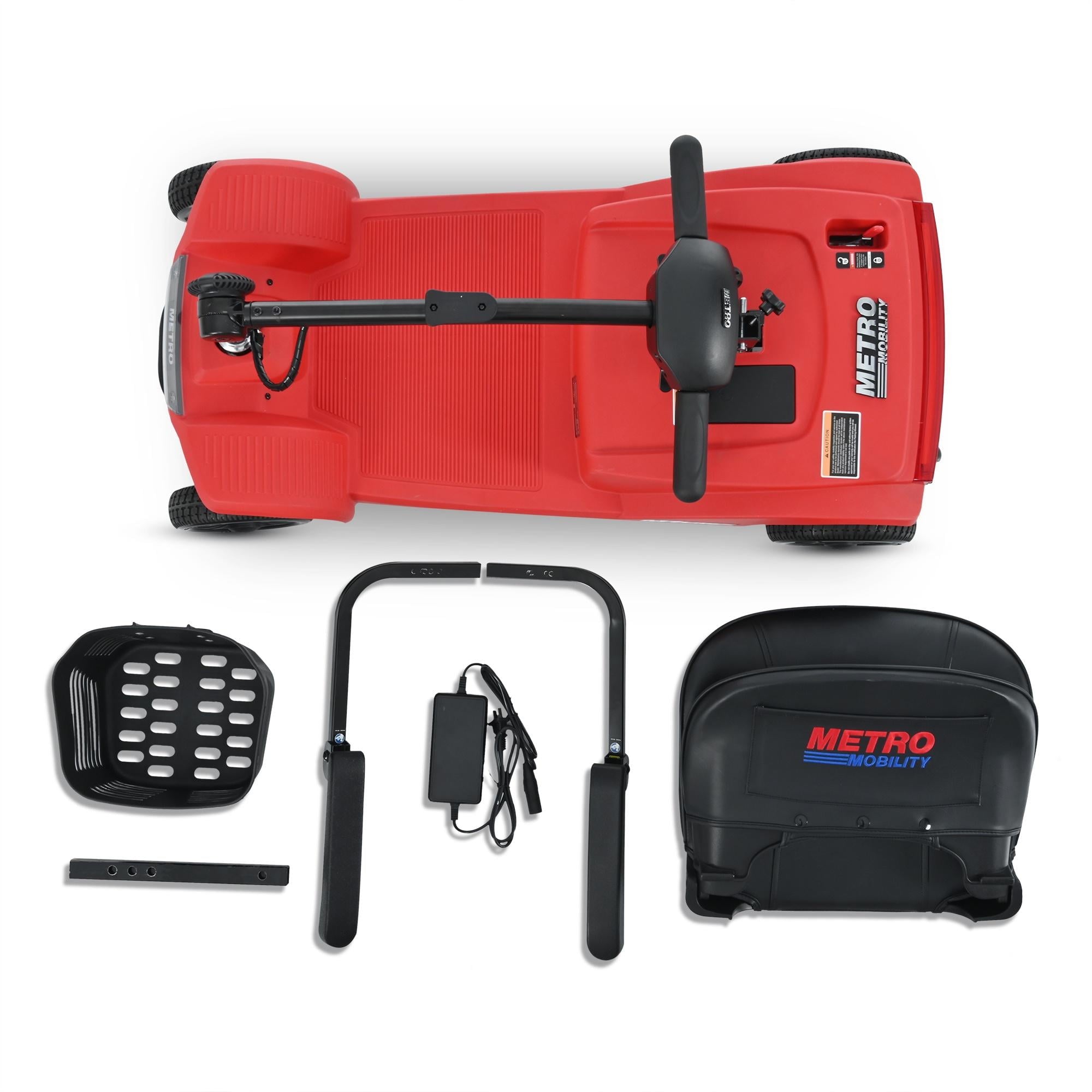 4 Wheels Mobility Scooter, Folding Lightweight Travel Mobility Scooter with 360° Swivel Seat, Heavy Duty Electric Motorized Scooters for Seniors Adults, Compact Transformer Mobility Scooter, Orange