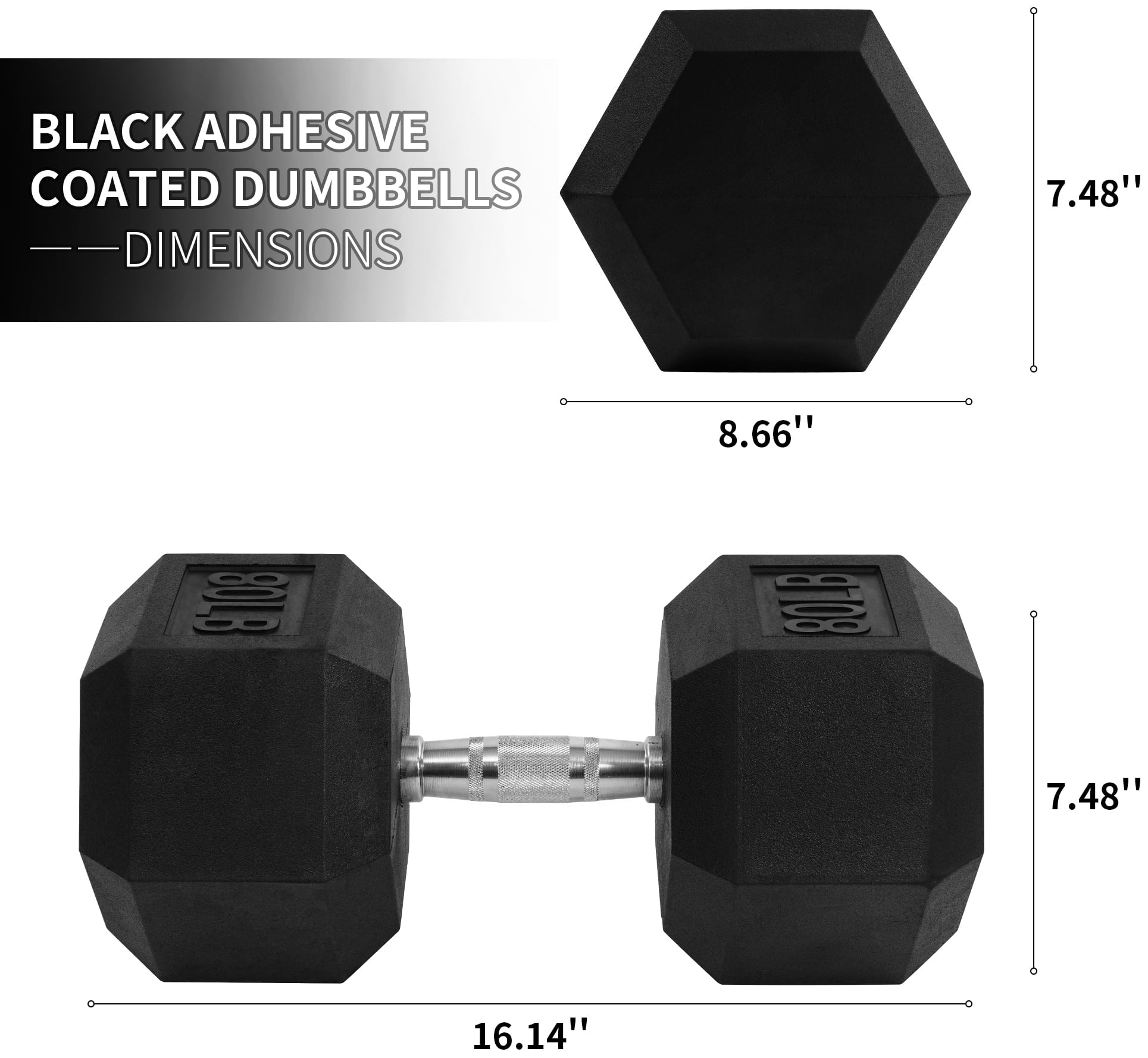 BalanceFrom Rubber Encased Hex Dumbbells, 20 Lbs. Pair