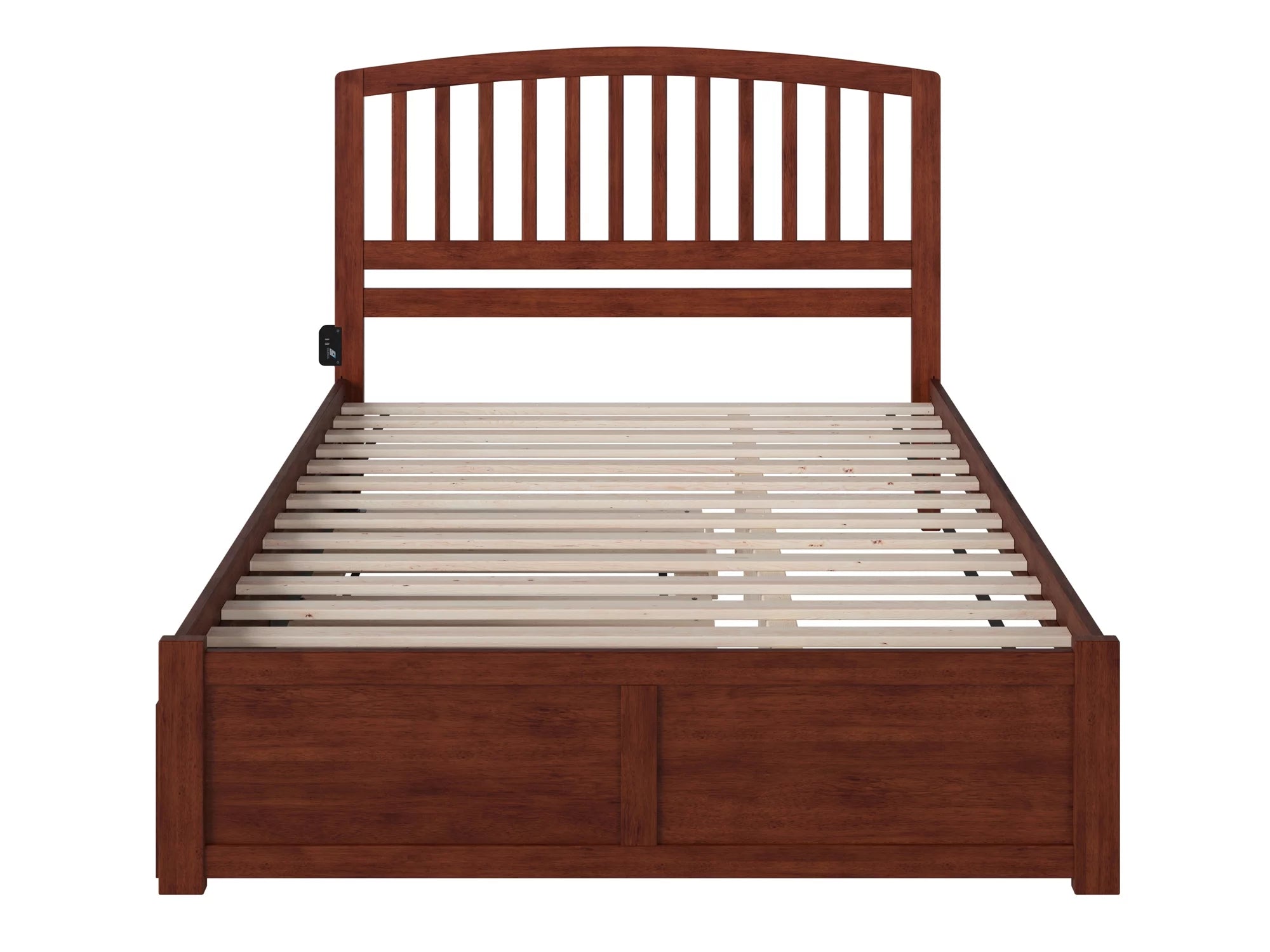 AFI Richmond King Solid Wood Platform Bed with Footboard and Twin XL Trundle in Walnut