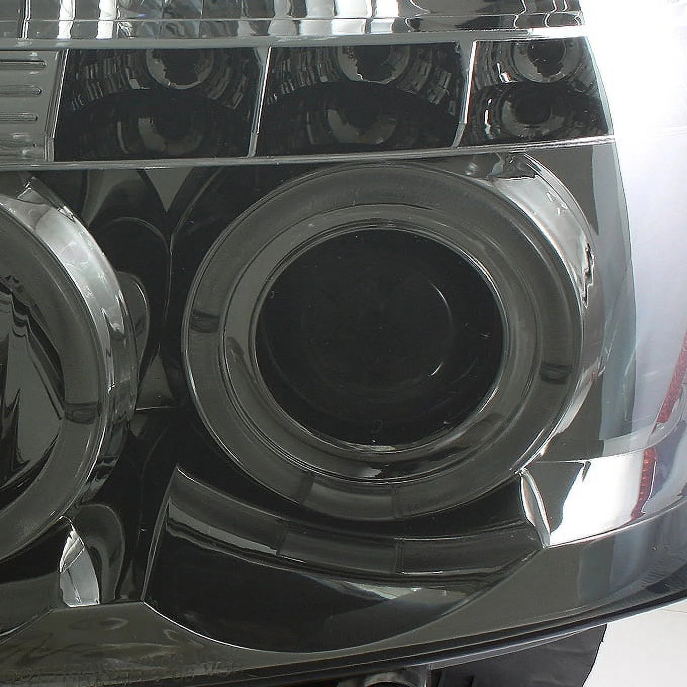 AKKON - For 2004-2015 Titan Smoked Dual Halo LED Projector Headlights + Dark Red Tail Light Lamp